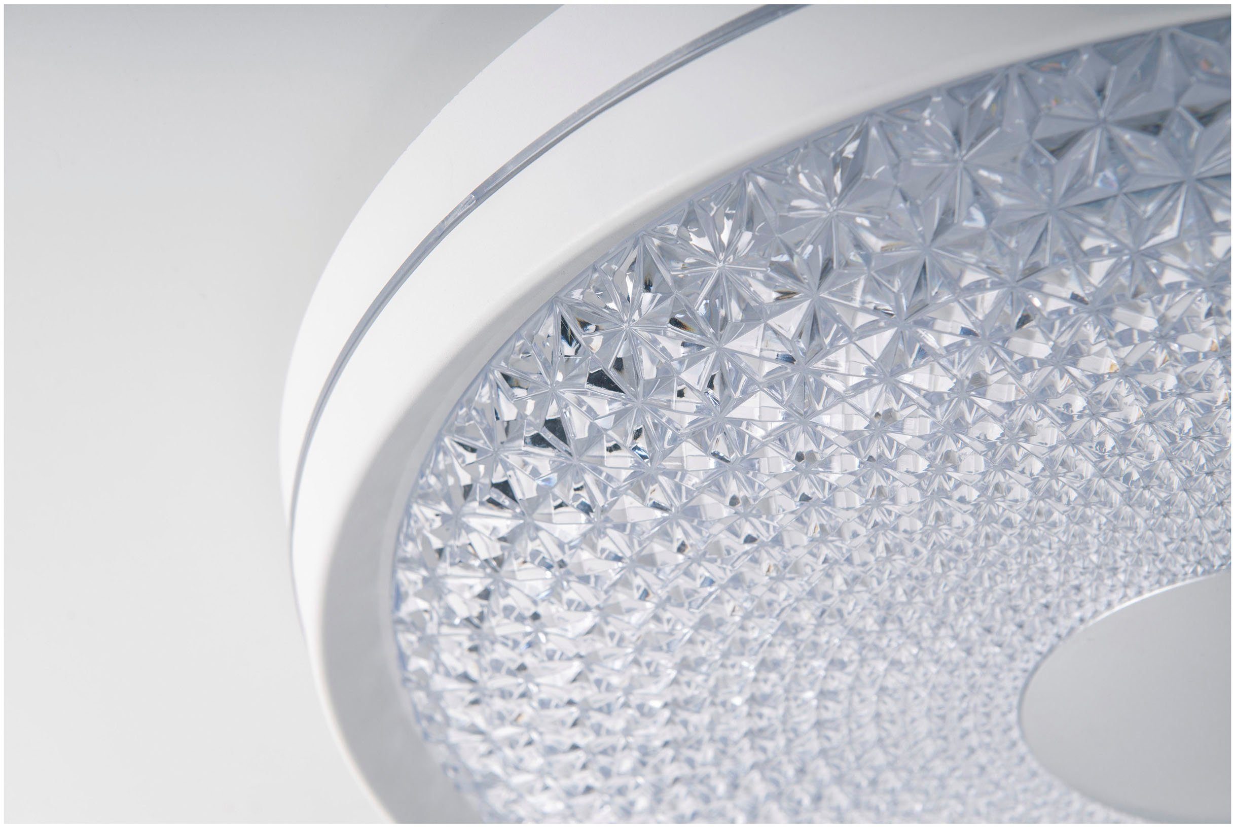 näve LED Deckenleuchte Boise, CCT - über Fernbedienung, Dimmfunktion, Fernbedienung, Infrarot inkl., LED fest integriert, warmweiß - kaltweiß, dimmbar, CCT-Farbwechsel in 3-Stufen per Fernbedienung, kristalloptik