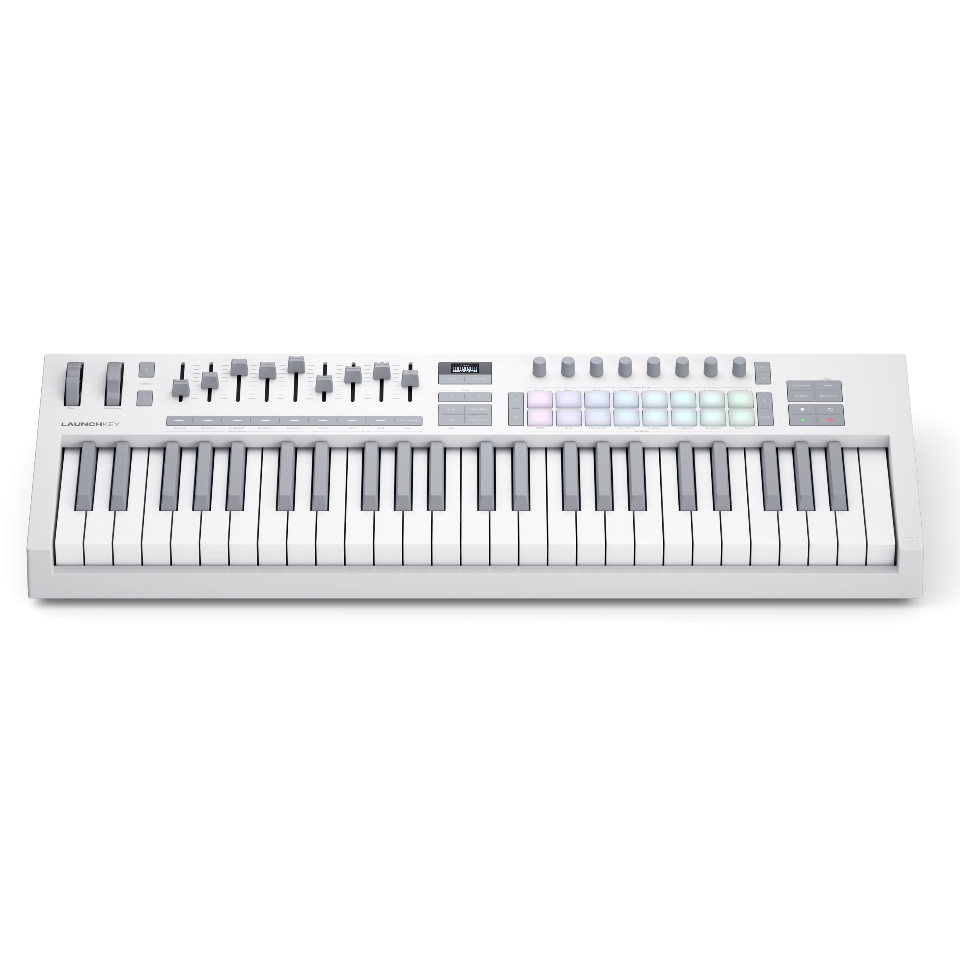 Novation Masterkeyboard (Masterkeyboards, MIDI-Keyboard 49), Launchkey 49 MK4 White - Midi Keyboard