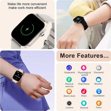 HXQHSTBG Wasserdichte Bewertung IP67 Smartwatch (Android iOS), "Intelligente Uhr: Funktionen, Fitness und Gesundheit im Blick