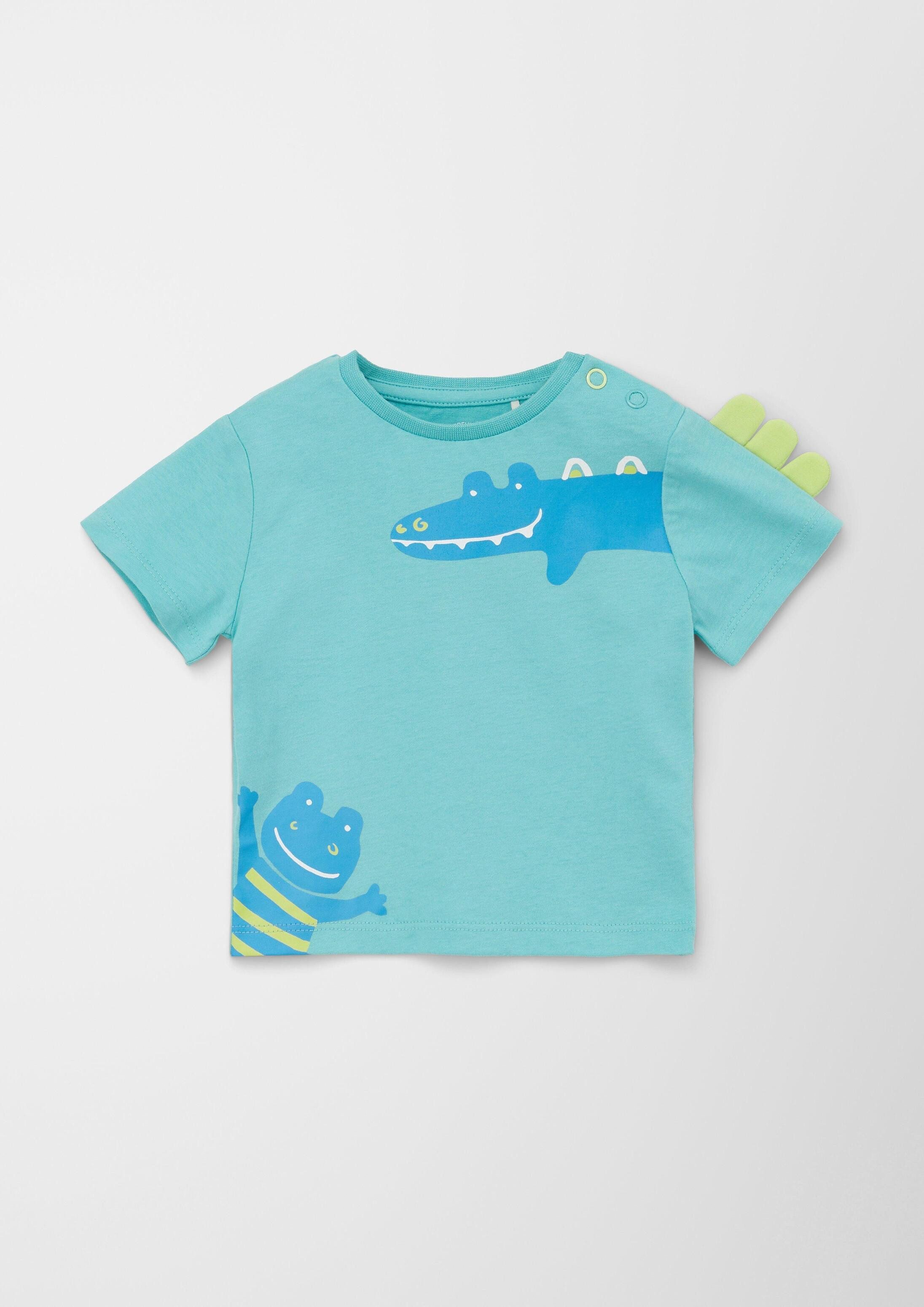 s.Oliver Kurzarmshirt T-Shirt T-Shirt mit Zacken-Applikation