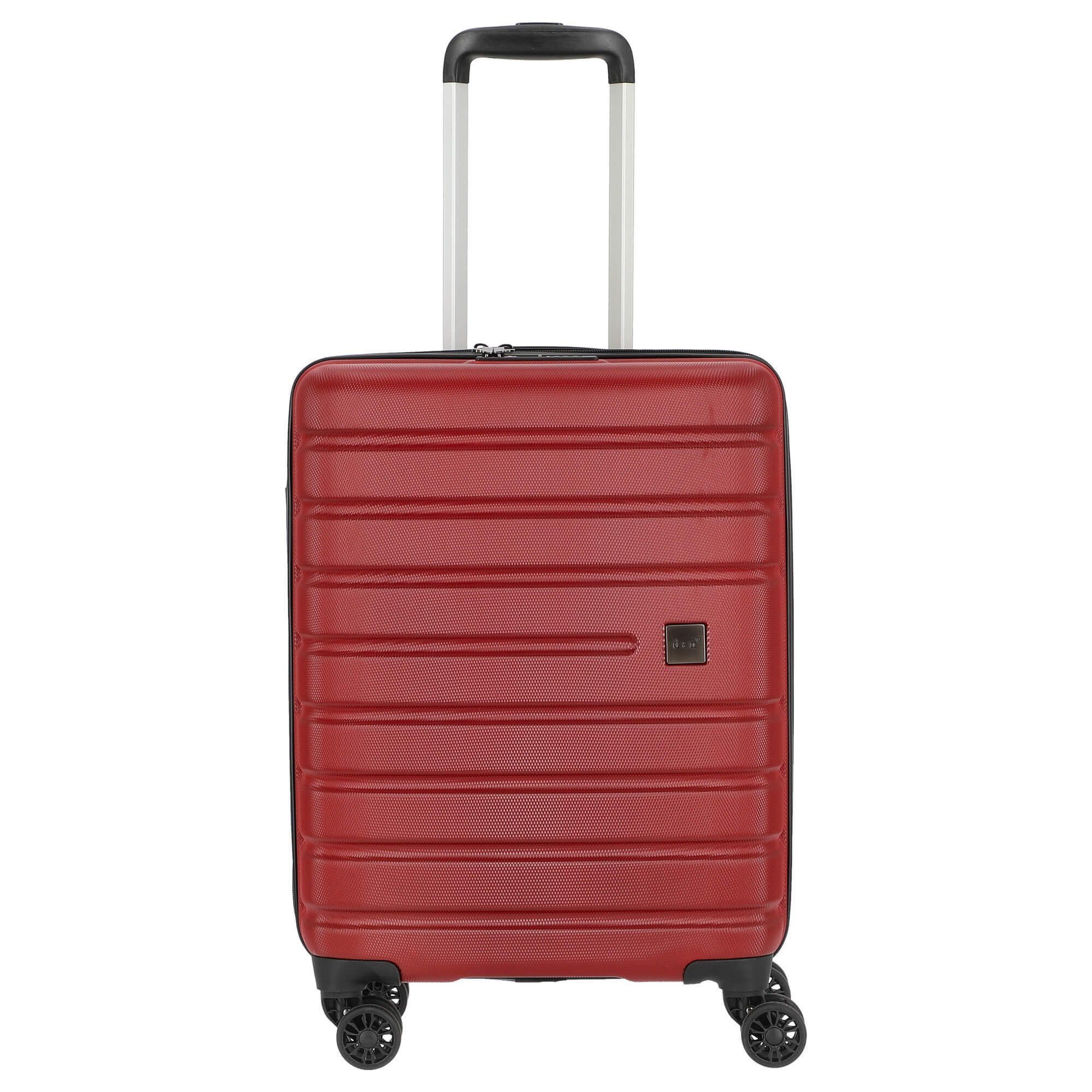 D&N Handgepäck-Trolley Travel Line 2200 - 4-Rollen-Kabinentrolley S 55 cm, 4 Rollen Rollen rot