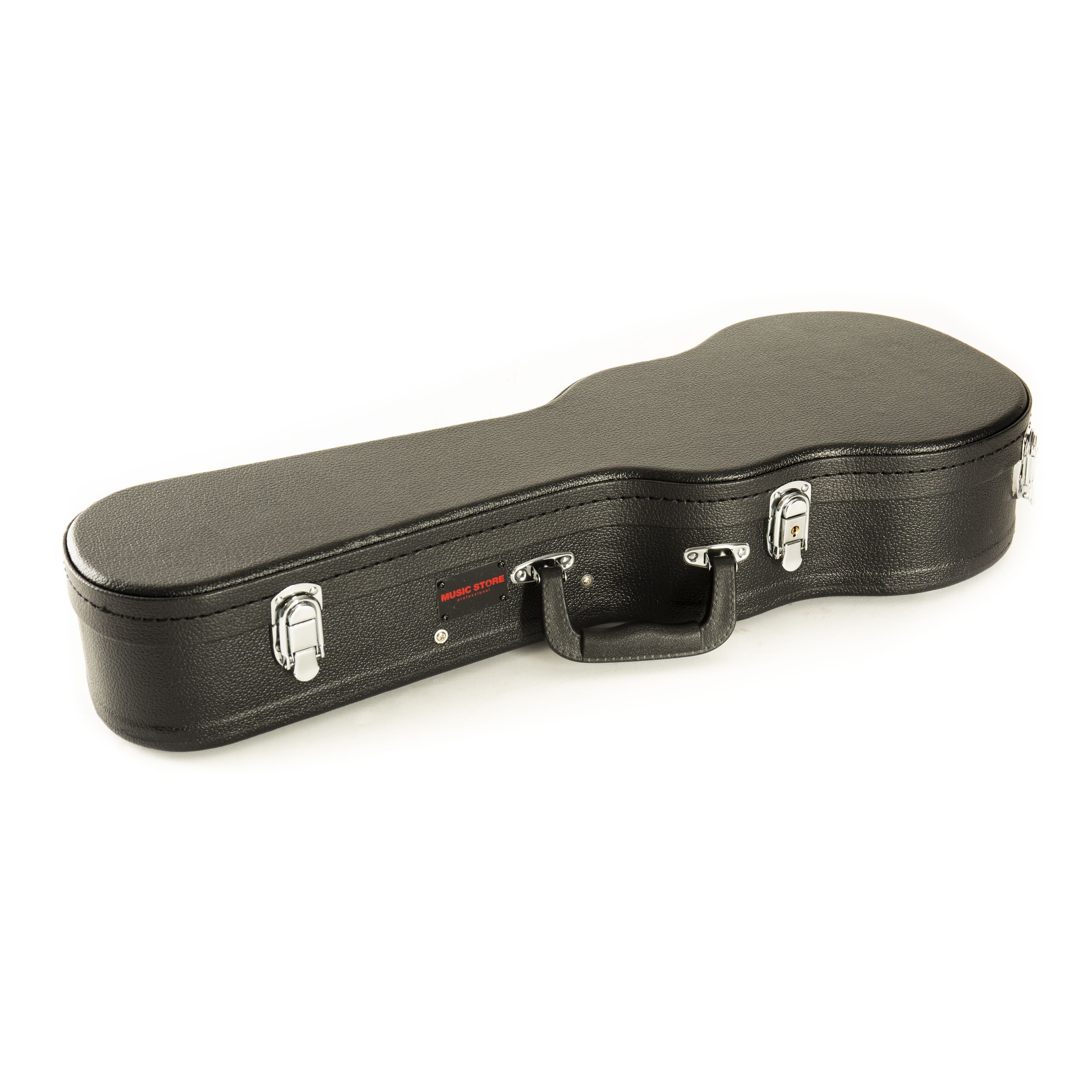 MUSIC STORE Ukulelen-Koffer, Concert Ukulele Case, Schwarzer Tolex-Bezug, Gepolstertes Innenfutter
