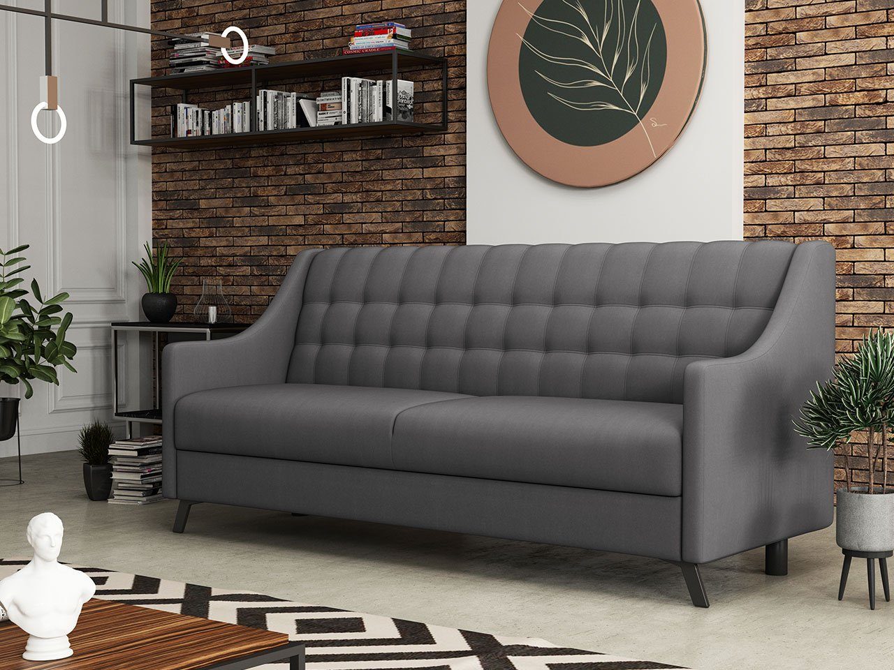 Couch, Sitzer und 3 mit Bettkasten, Schlafsofa Schlaffunktion Dauerschläfer-Sofa Scarlet MIRJAN24 3,