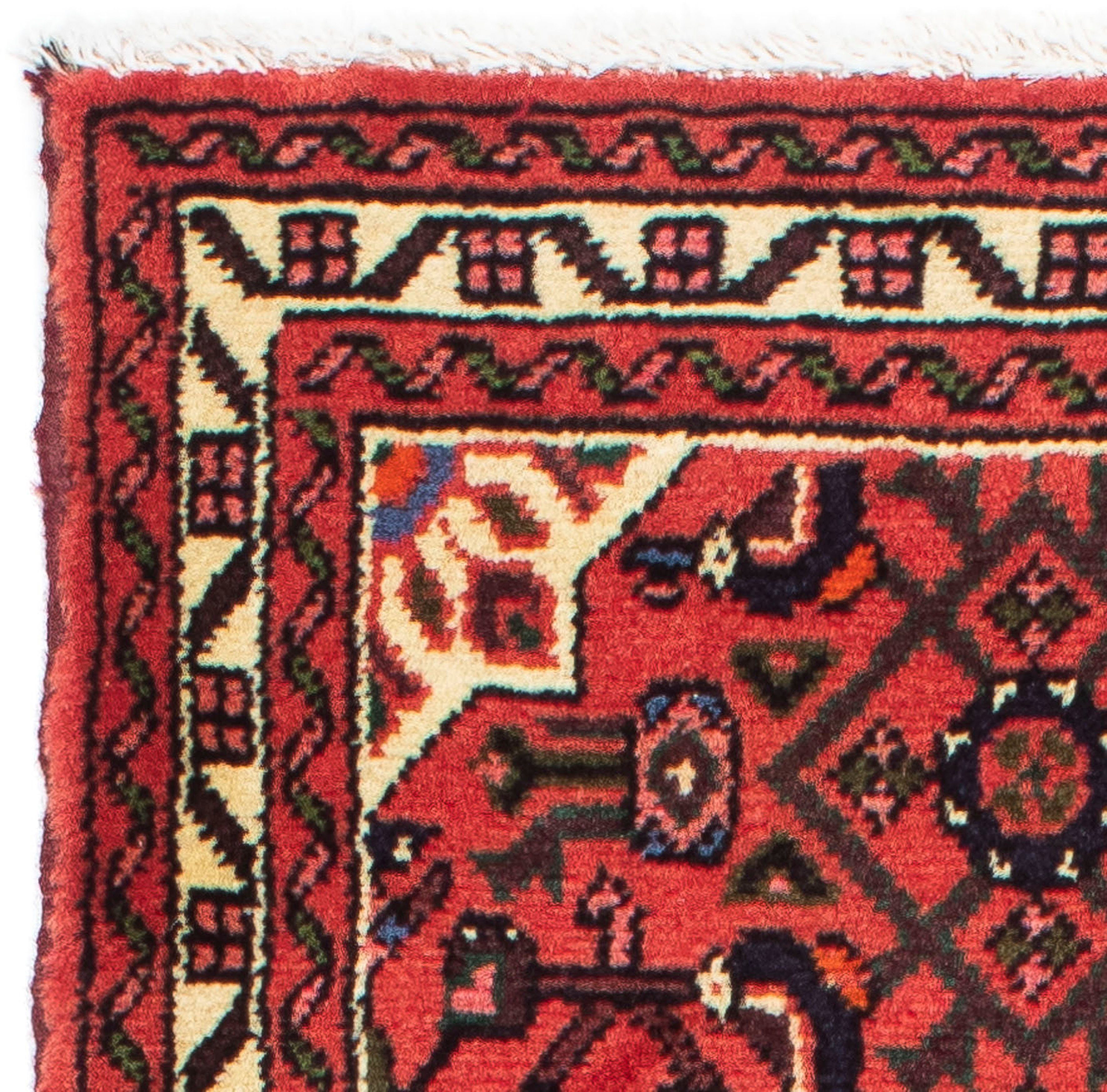 Orientteppich Perser Handgeknüpft, mit rechteckig, dunkelrot, Zertifikat Höhe: 68 10 - Nomadic Wohnzimmer, mm, - Einzelstück - 196 morgenland, cm x