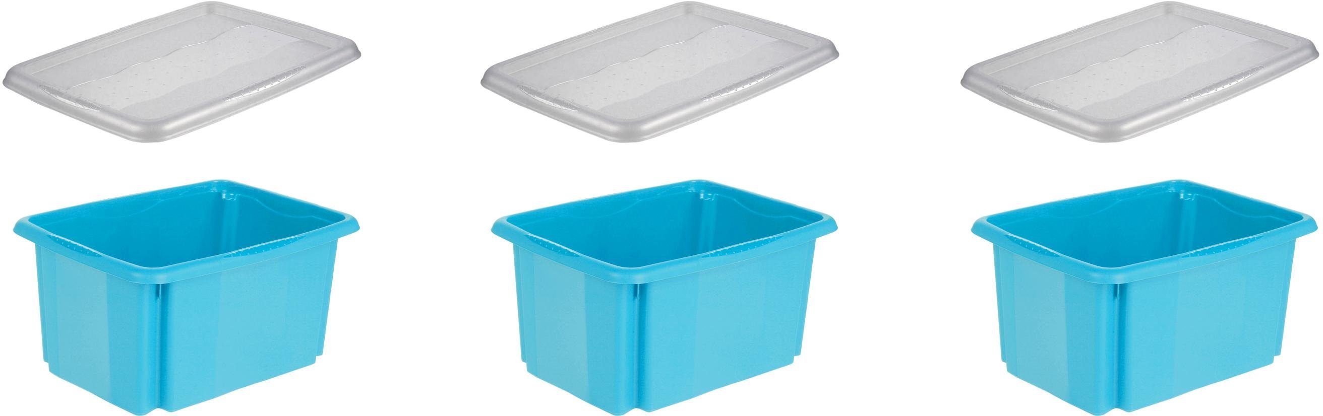 keeeper Organizer emil (Set, 3 St), Aufbewahrungsbox, 15 L, mit Deckel, hochwertiger Kunststoff