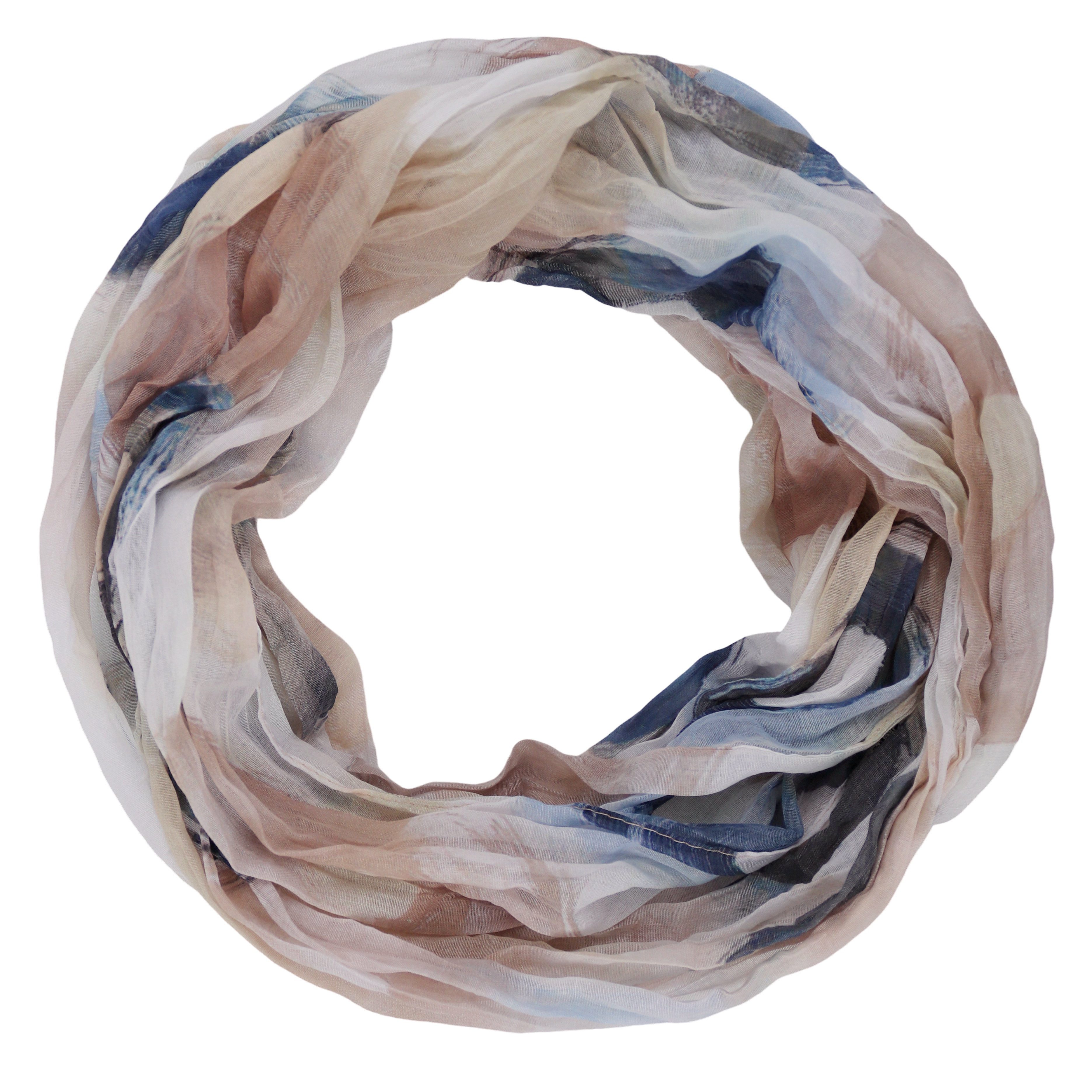 MIRROSI Loop Damen Schal mit Bunt-Muster Weich, Schlauchschal, (zweimal um den hals wickelbar, ca.45x75cm), Damen Halstuch ideal für Frühling, Sommer oder Herbst