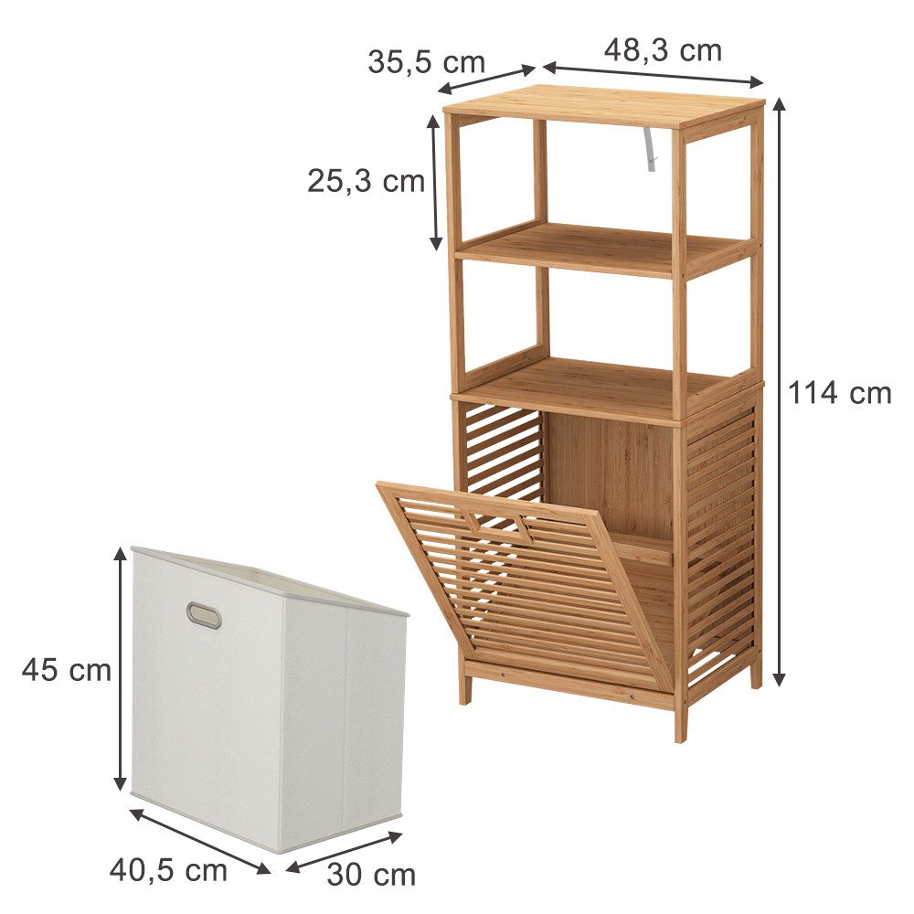 Vicco Wäscheschrank Novaro, Bambus, 48.3 x günstig online kaufen