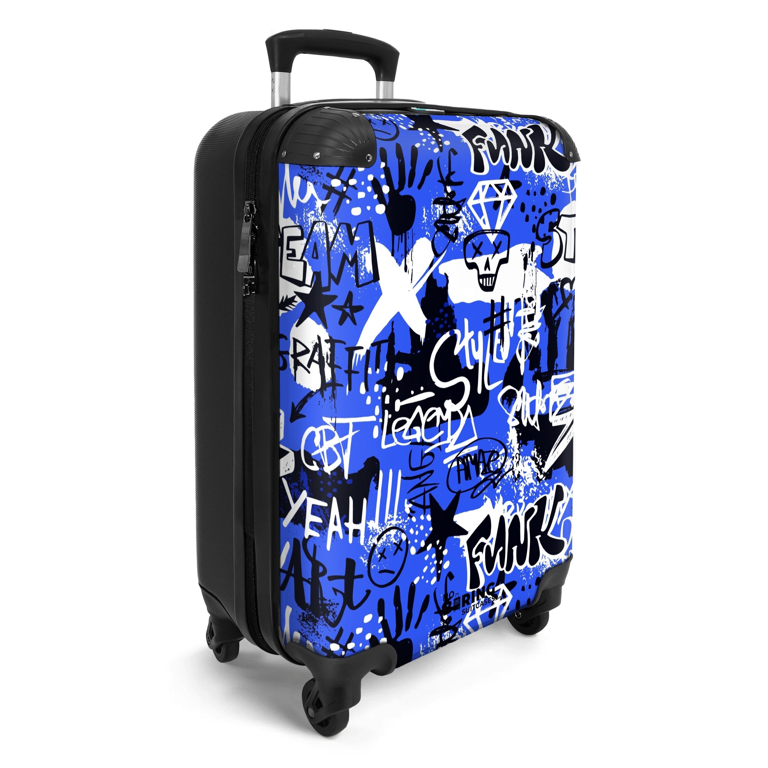 NoBoringSuitcases.com© Hartschalen-Trolley Schwarzes und weißes Graffiti günstig online kaufen