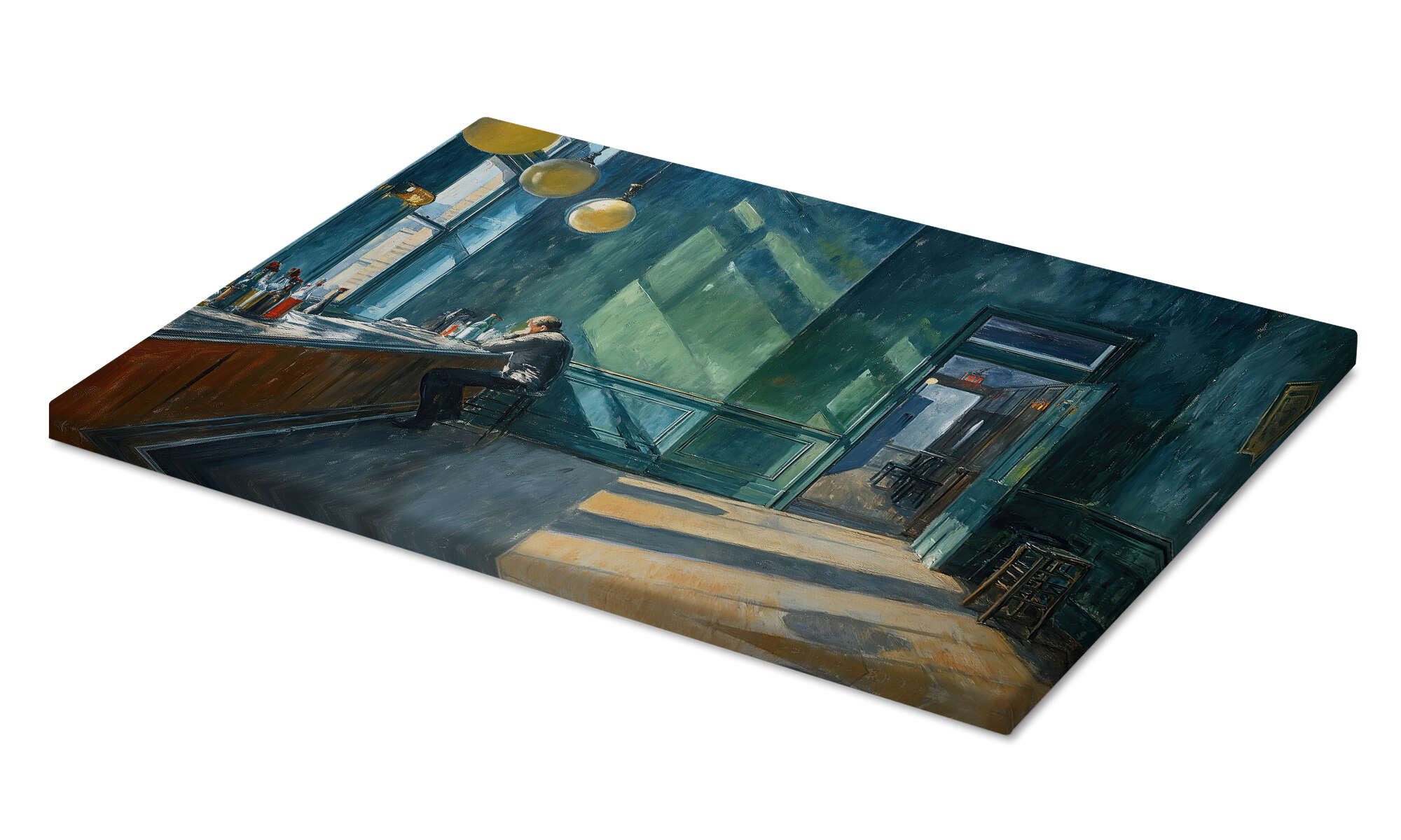 Posterlounge Wandbild Erste Sonnenstrahlen im Café Hopper, Felipe Hora, erhältlich als Poster, Leinwandbild, Wandsticker oder Acrylglasbild