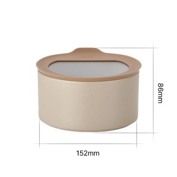 NEOFLAM® Vorratsdose FIKA One Keramik Vorratsdose 1000ml - Sand Beige, Keramik, Silikon, (1-tlg)