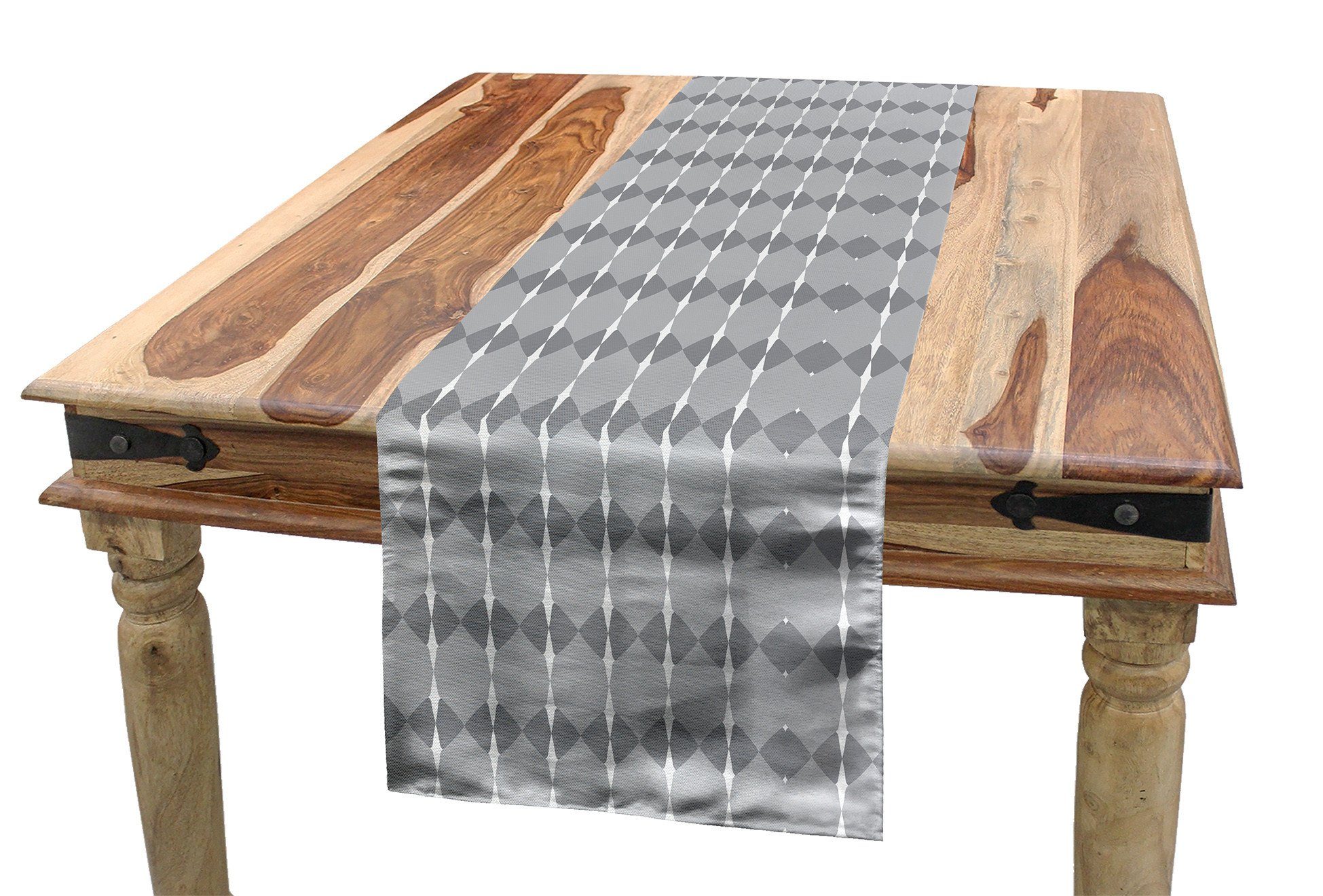 Dekorativer Küche Abakuhaus Geometric Wiederkehrende Esszimmer Tischläufer Rechteckiger Motive Tischläufer, grau