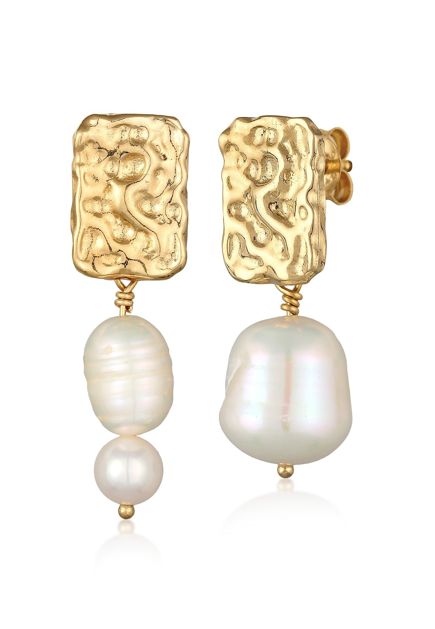 Elli Premium Perlenohrringe Barock Süßwasserperle Mix Organic Design 925 Silber