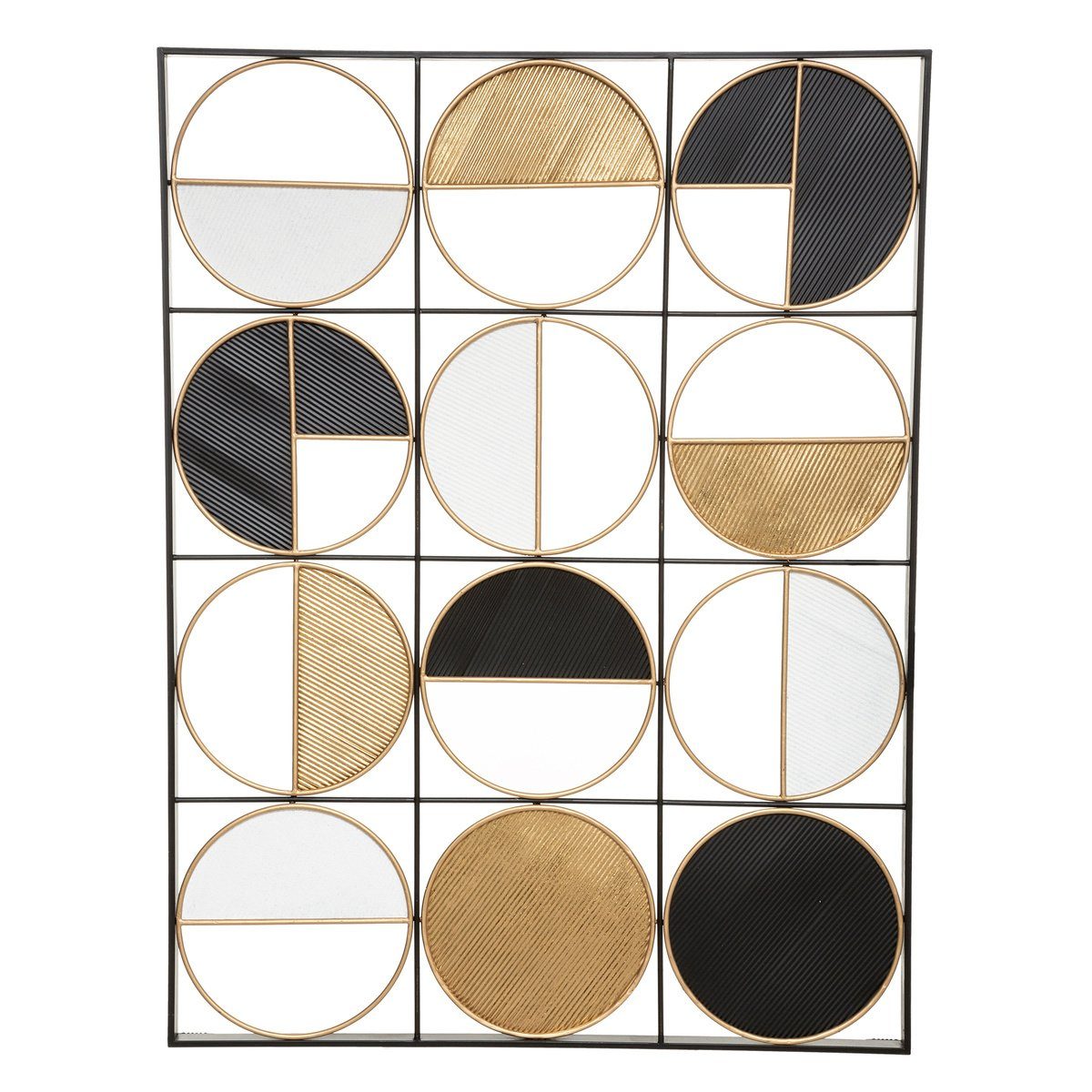 Atmosphera Créateur d'intérieur Wanddekoobjekt Geometrische Wanddekoration aus Metall, 76 x 101 cm (1 Stk., Deko-Objekt)