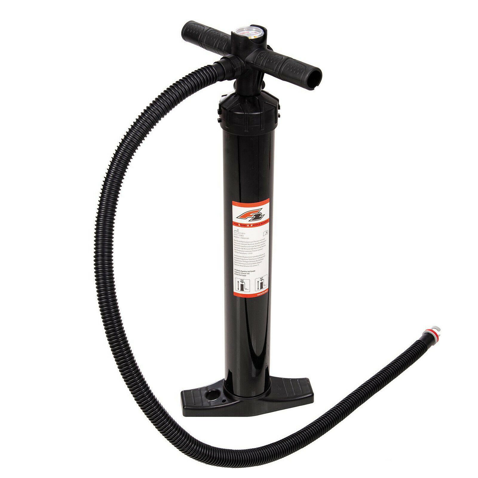 F2 SUP-Pumpe F2 Pumpe Pump Basic SUP Kite Paddelboot Schwarz 2024/25