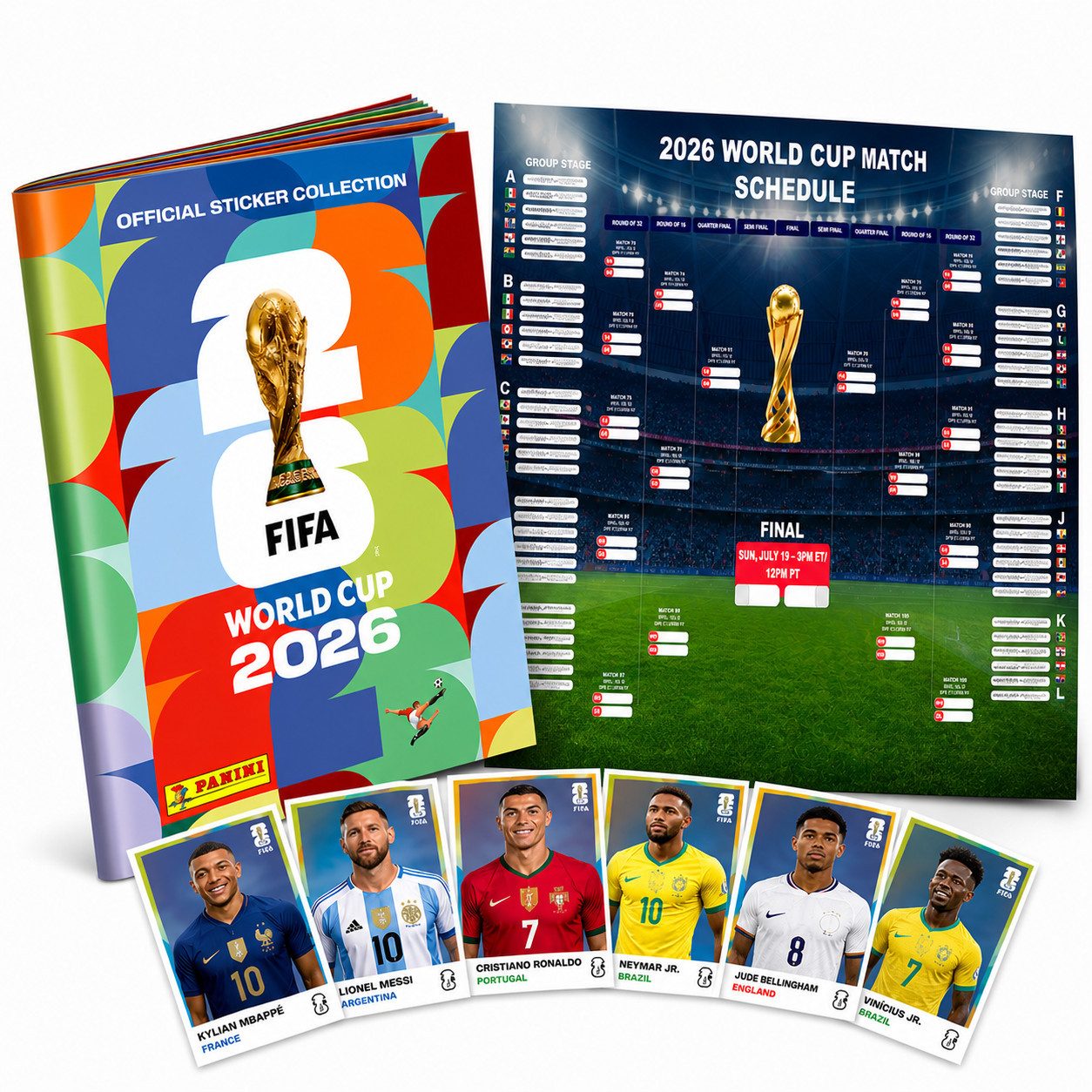 Outdoorn Stickerbuch Fußball WM 2026 Sammelalbum Set – inkl. Spielplan & Panini Sticker