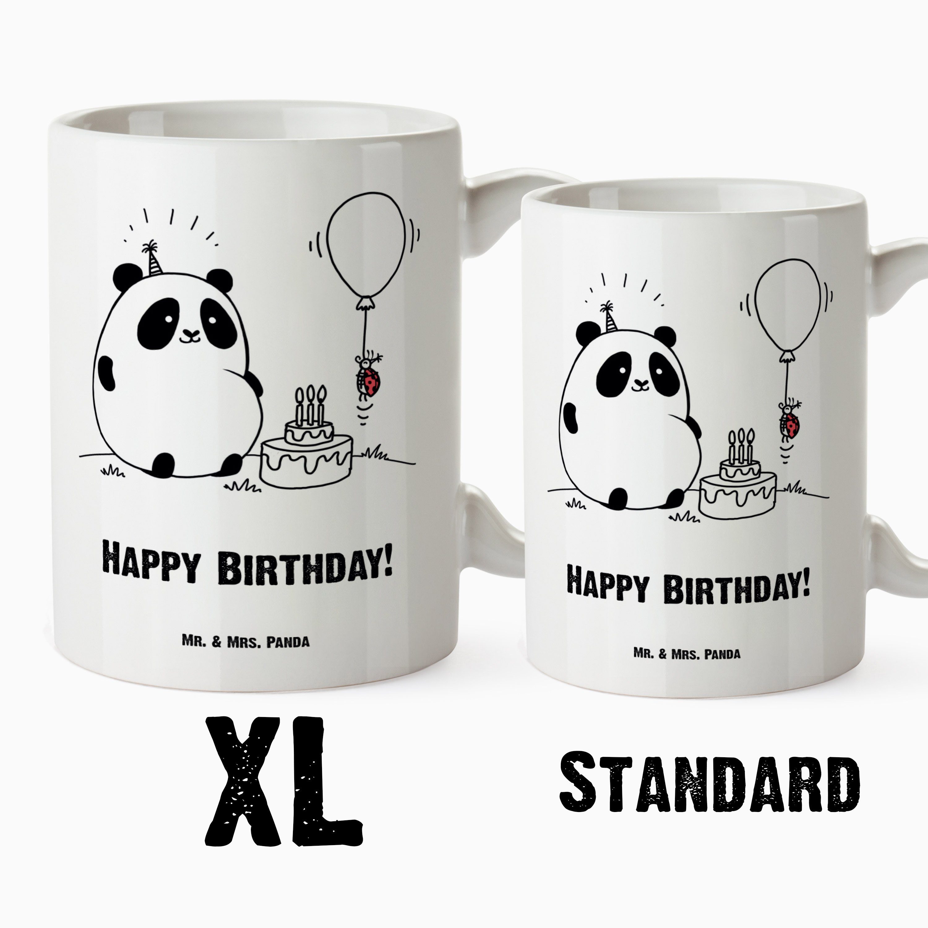Easy Peasy Panda Gro, Mr. spülmaschinenfest, Keramik Tasse Geschenk, Happy Weiß Tasse & - XL - Mrs. & Birthday