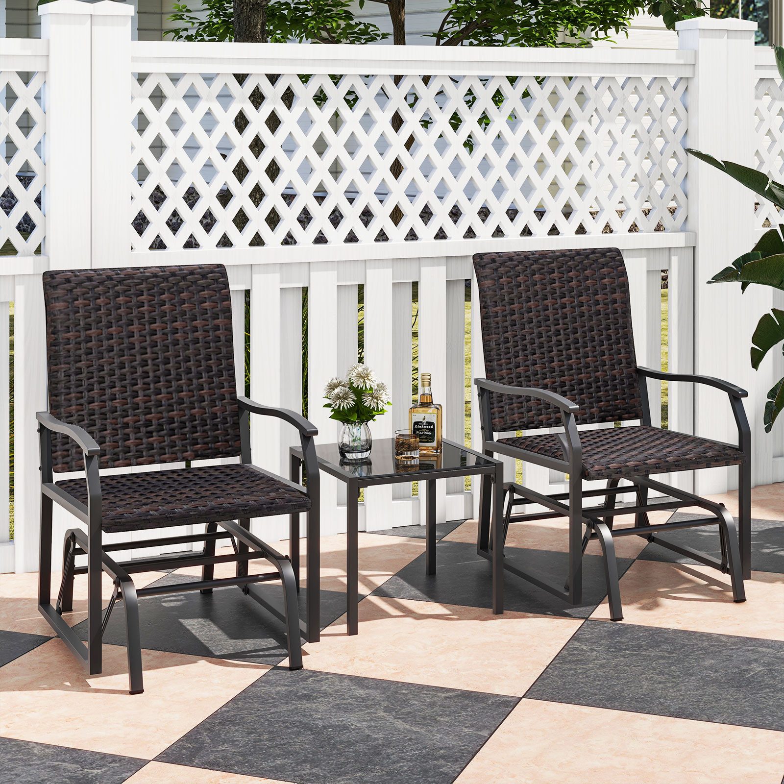 KOMFOTTEU Balkonset, Polyrattan Sitzgruppe für Garten, günstig online kaufen