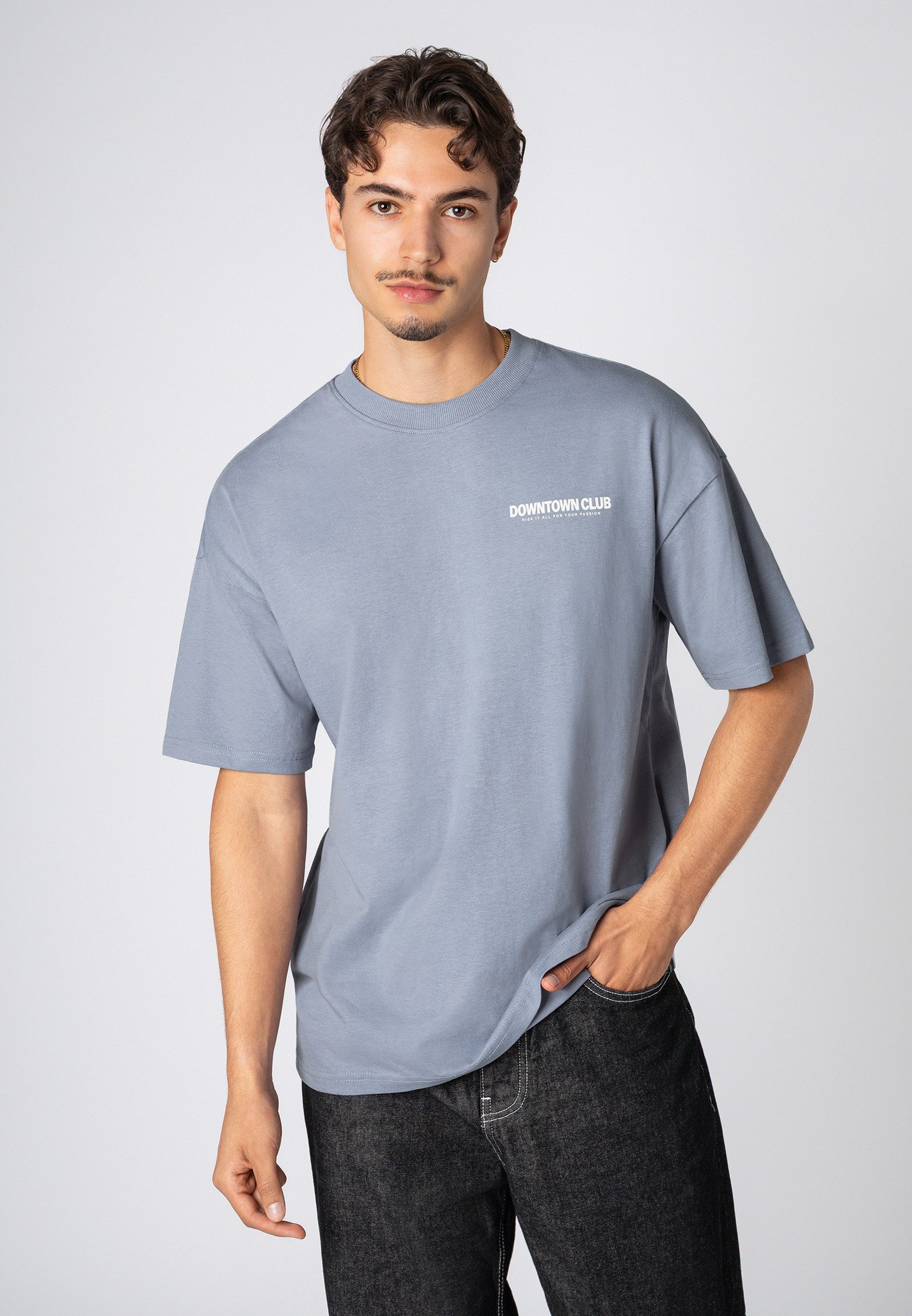SUBLEVEL T-Shirt Herren Shirt Downtown Club Edition kurzarm, Baumwolle, oversize, Frontprint