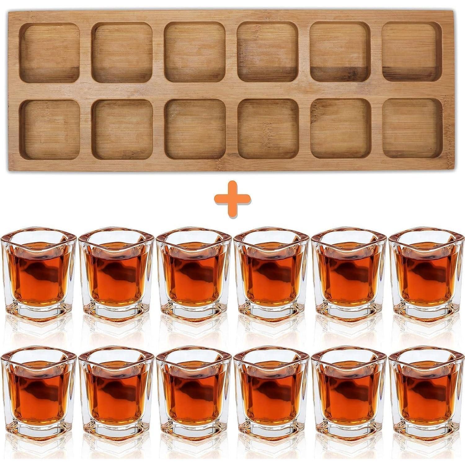 LuxusKollektion Schnapsglas Schnapsglas-Set 60 ml Cocktail-Halter 12 Löcher klar 12 Stk