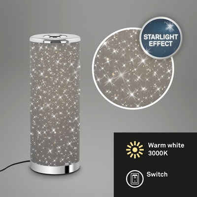 Briloner Leuchten LED Tischleuchte »7334-014«, grau, GU10, Nachttischlampe, Sternenhimmel aus Stoff
