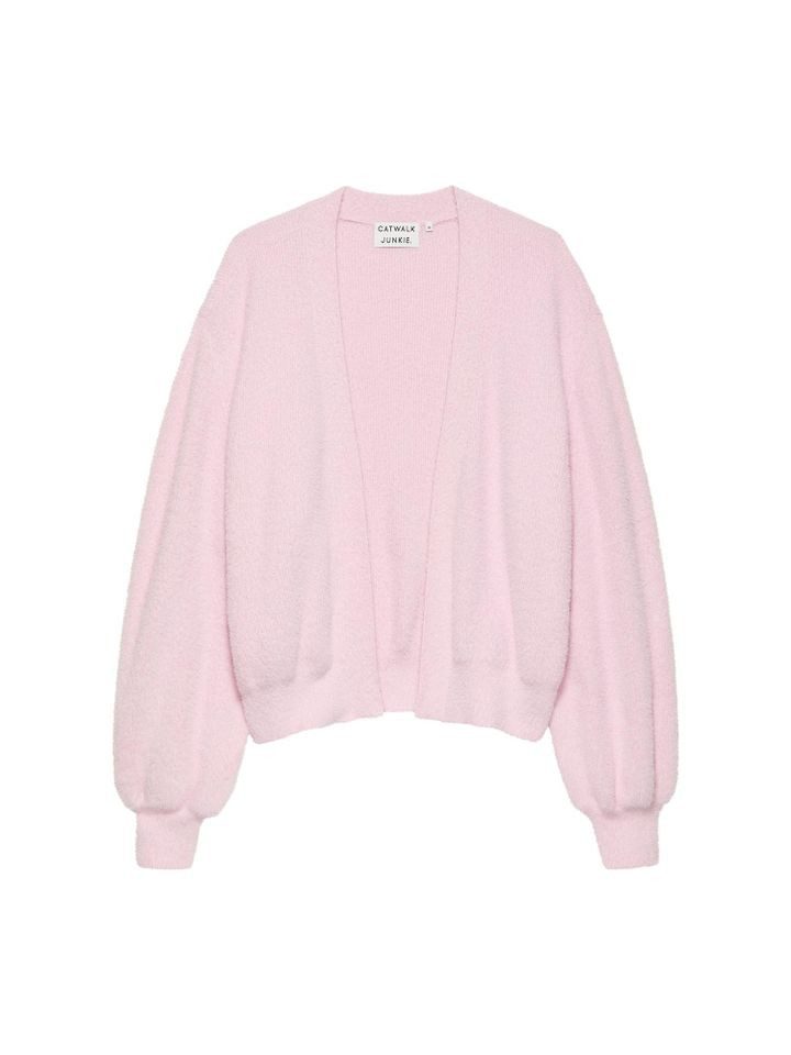 Strickjacke – Knopflose Strickjacke (Flauschiger Loose Cardigan)