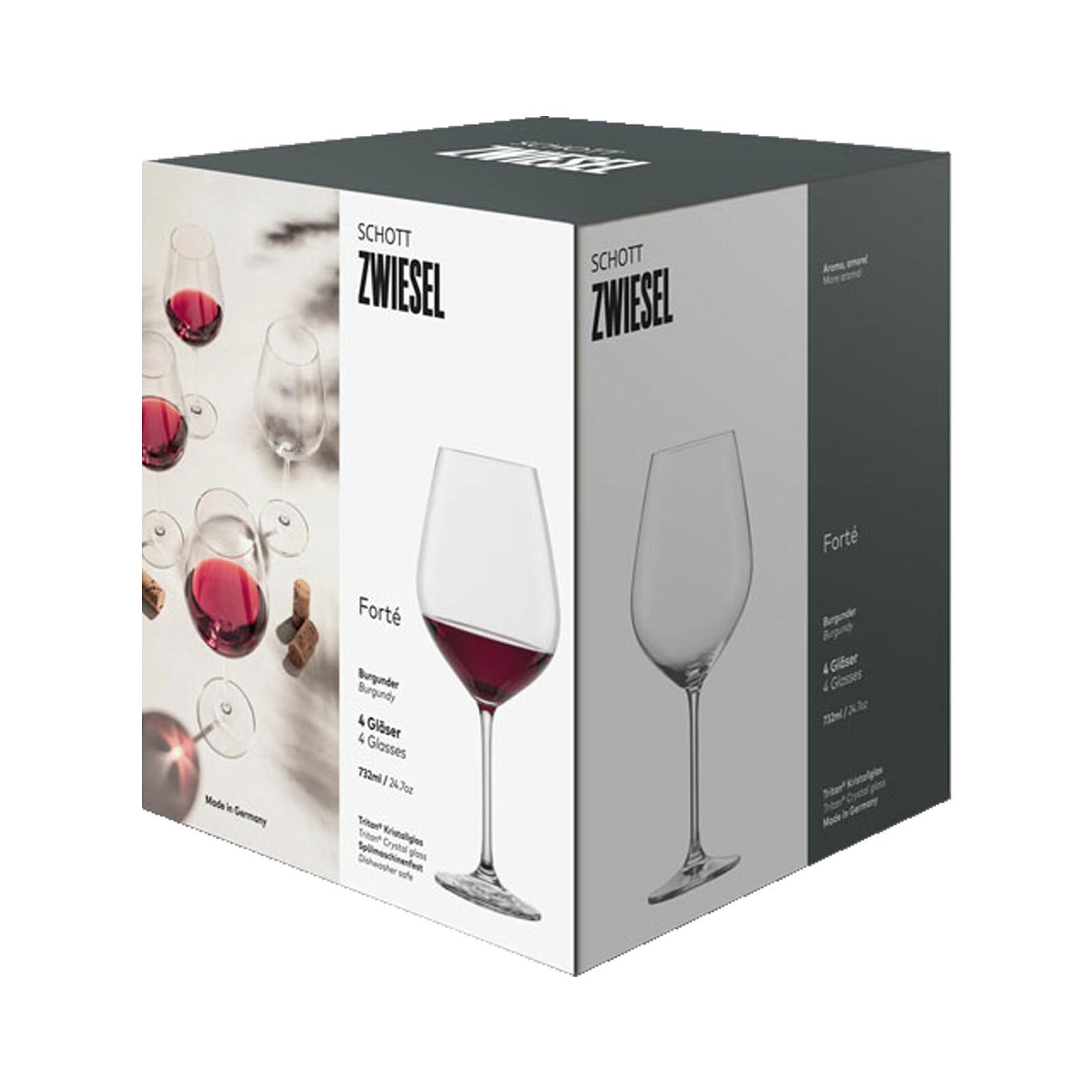 SCHOTT ZWIESEL Rotweinglas Forté Burgundergläser 732 ml 4er Set, 4-tlg., Glas