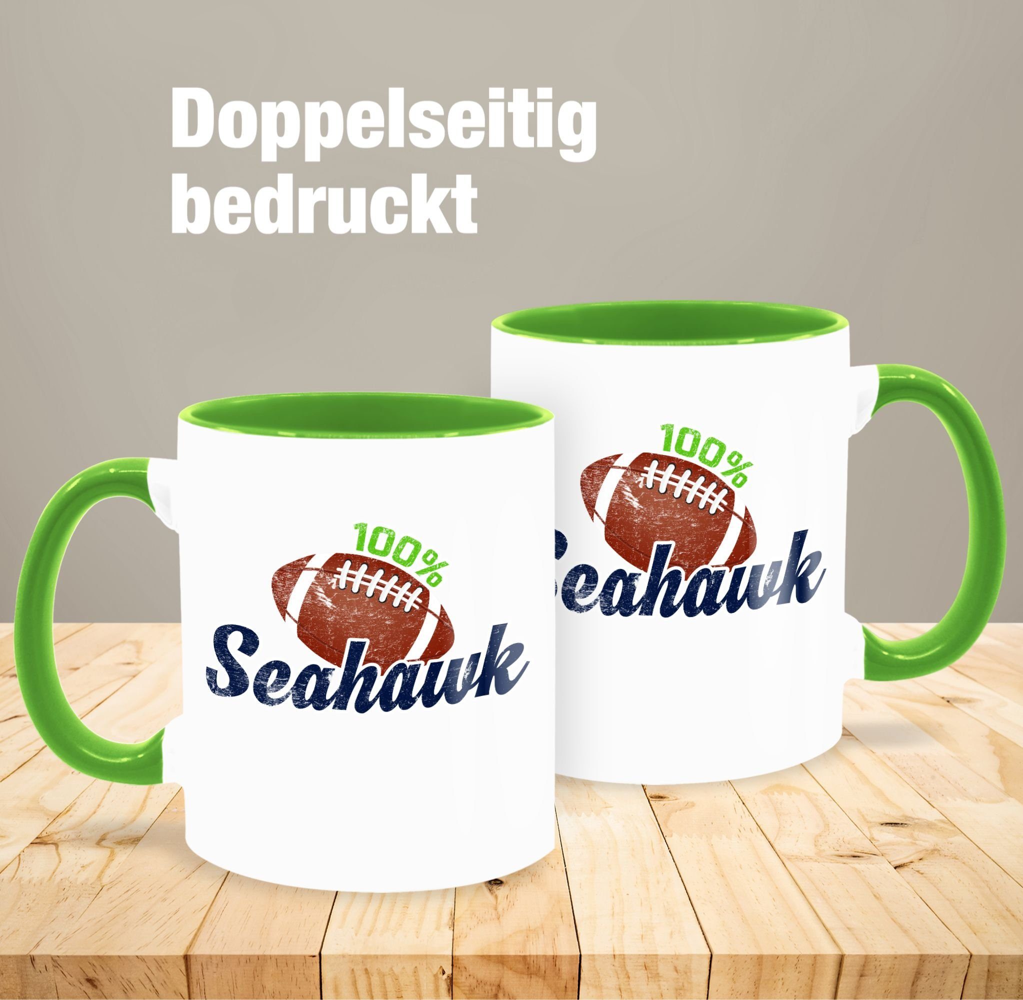 Seahawk, Keramik, Shirtracer Geschenk 100% Hobby Tasse 1 Hellgrün Kaffeetasse