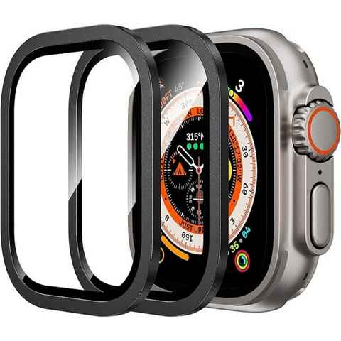 SmartUP Smartwatch-Hülle 2X Schutzglas für Apple Watch Ultra 2 / Ultra 49mm Titan Panzerfolie, Displayschutzglas