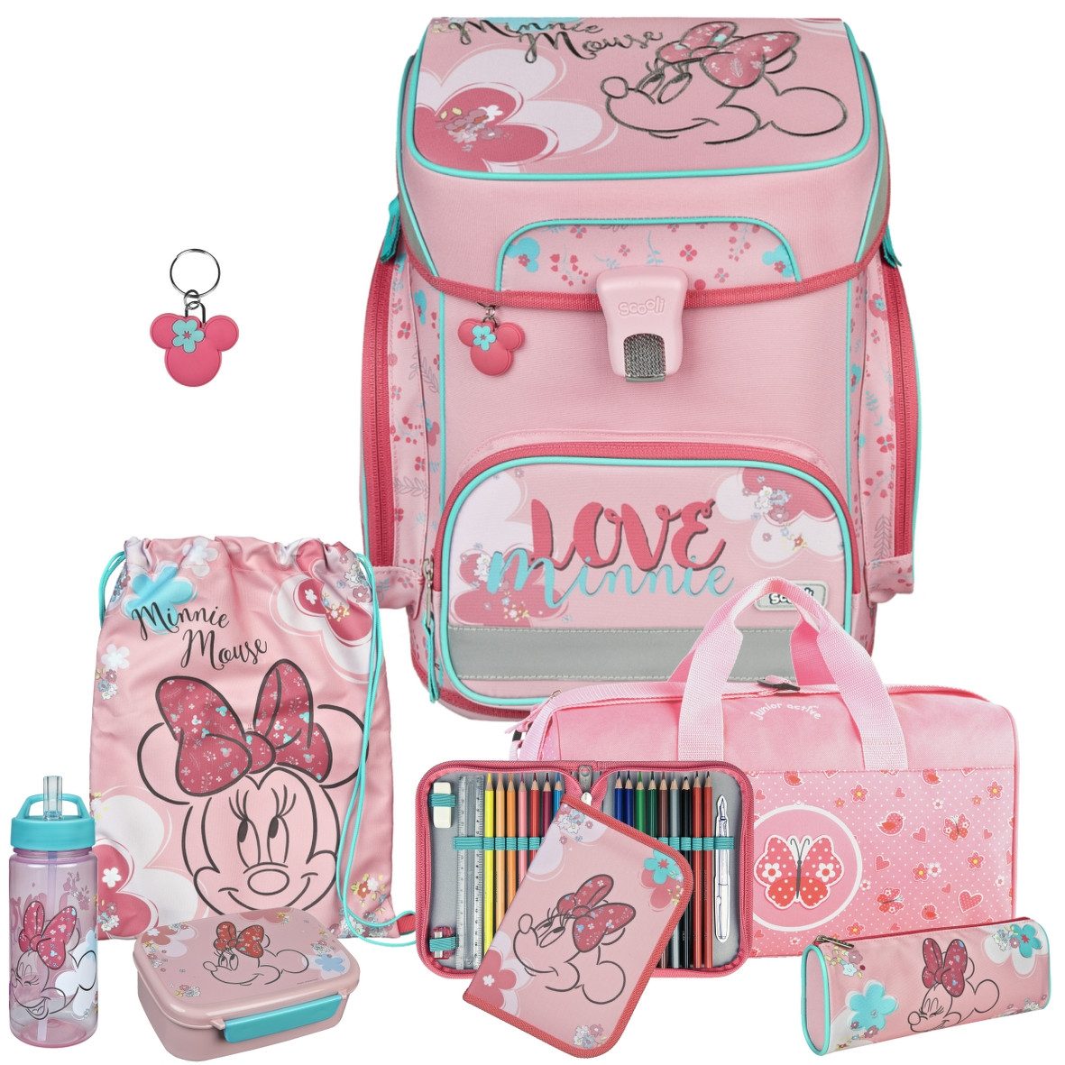 Scooli Schulranzen 1.Klasse Mädchen EasyFit in unterschiedlichen Sets (8-tlg)