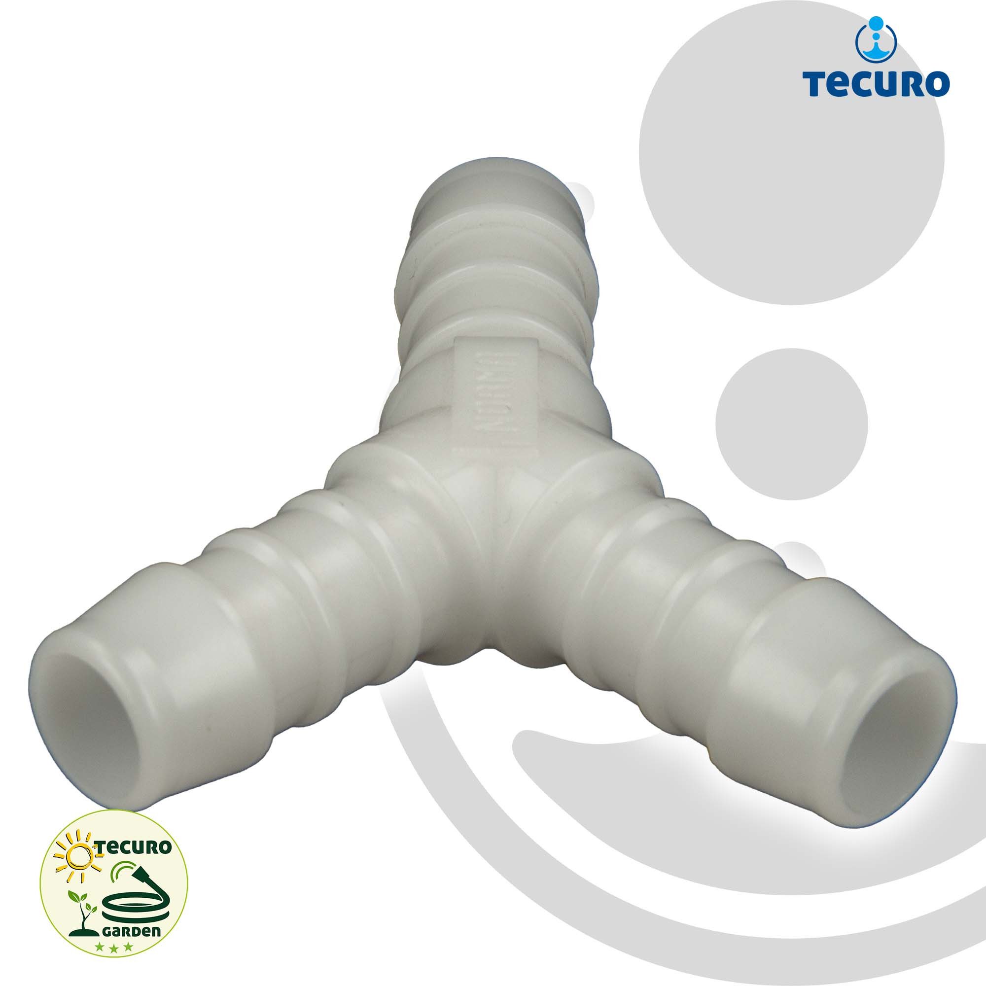 tecuro Schlauchtülle Schlauchverbinder Y-Stück, für Industrie und Garten - Nylon weiß