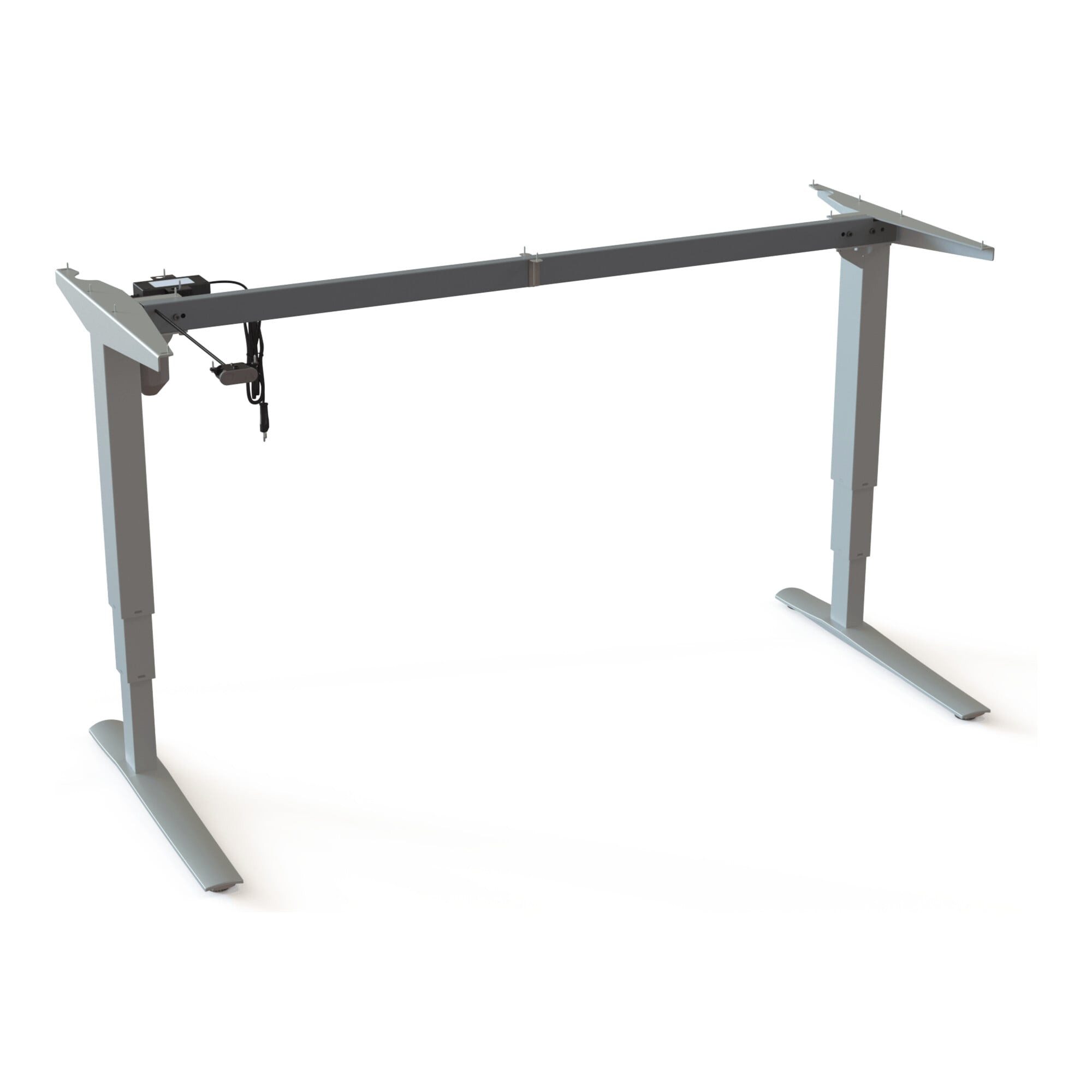 Stier Eckschreibtisch STIER Elektrisch höhenverstellbares Gestell 501-43 Silber 160 x 80 cm