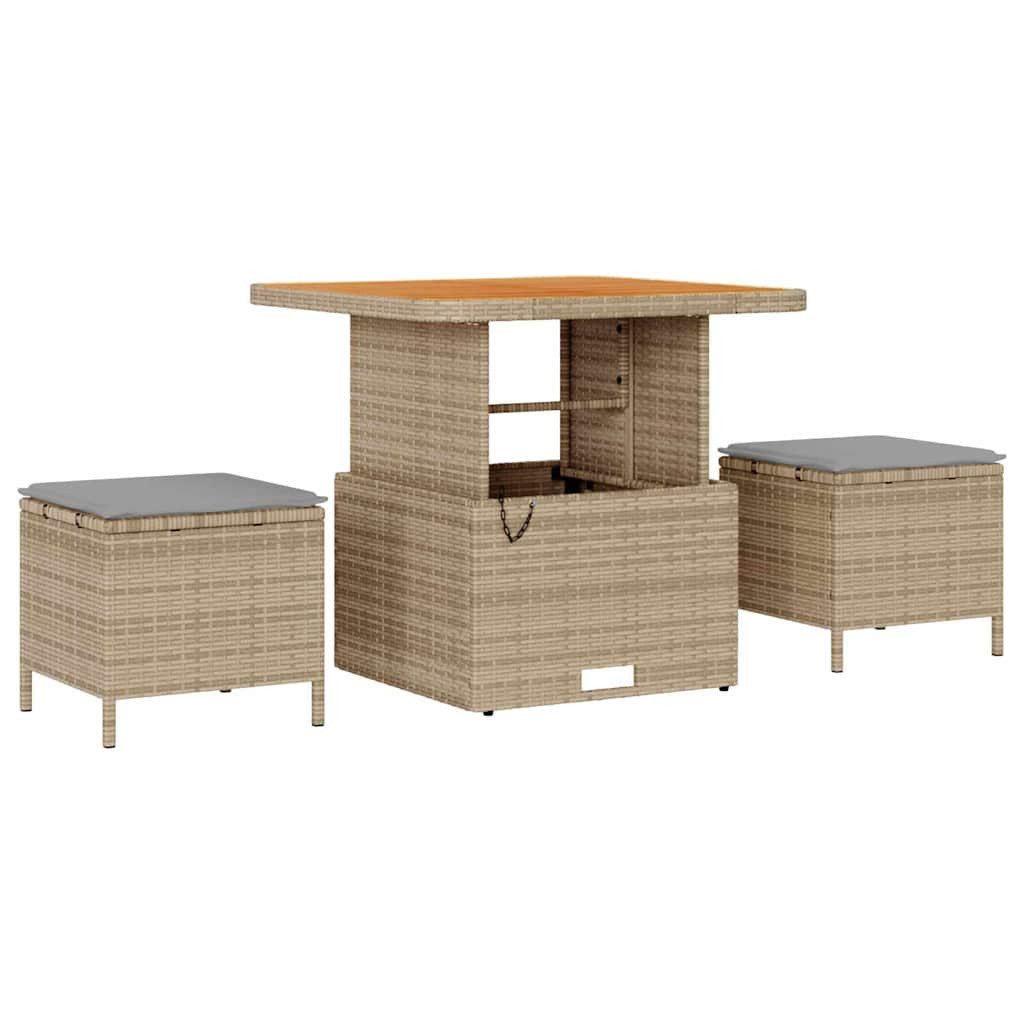 vidaXL Loungesofa Gartensofa-set 11 stk. 10-Sitzanzahl Beige und Hellgrau, 11 Teile