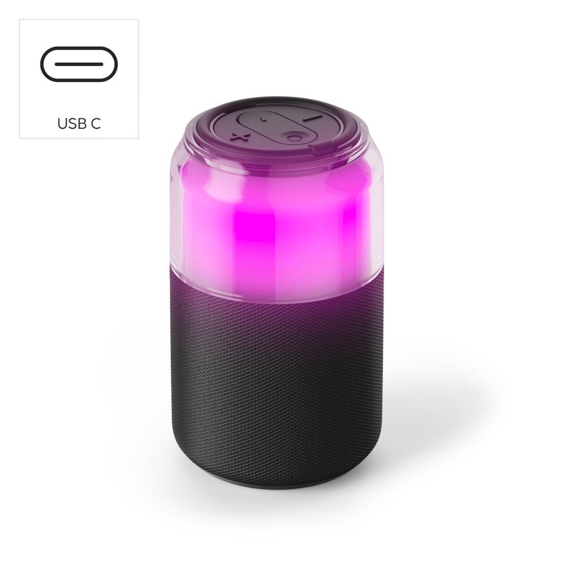 Hama Bluetooth-Lautsprecher mit LED-Licht und True Wireless Bluetooth-Lautsprecher (Bluetooth, 5 W, LED-Lichtmodi, True Wireless Stereo, USB-A, Akku, Hängeschlaufe)
