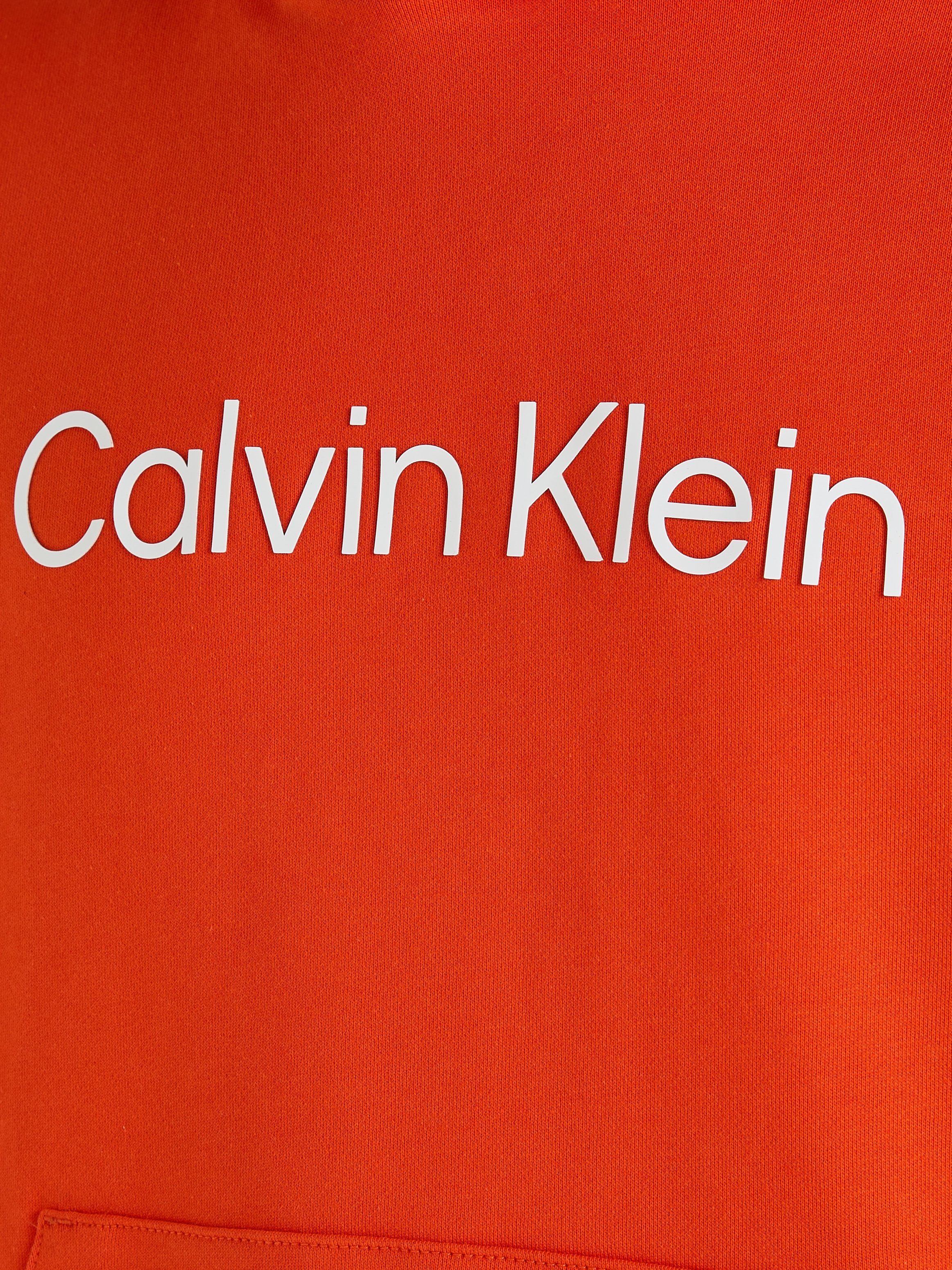 Calvin HOODIE mit Klein COMFORT Logoschriftzug HERO Orange Kapuzensweatshirt Spicy LOGO