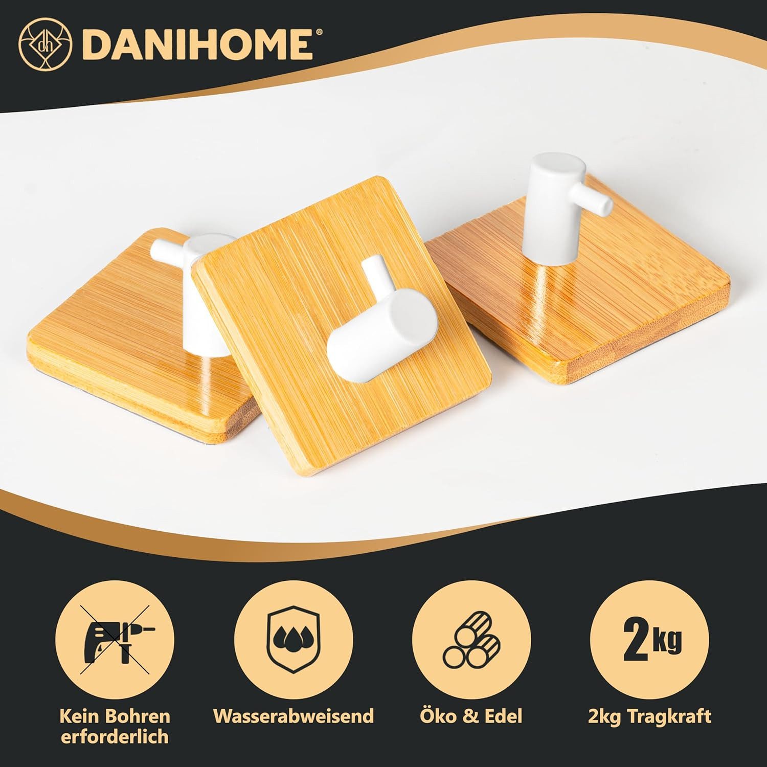 DANIHOME Wandhaken Bambus-Handtuchhalter ohne Bohren – günstig online kaufen