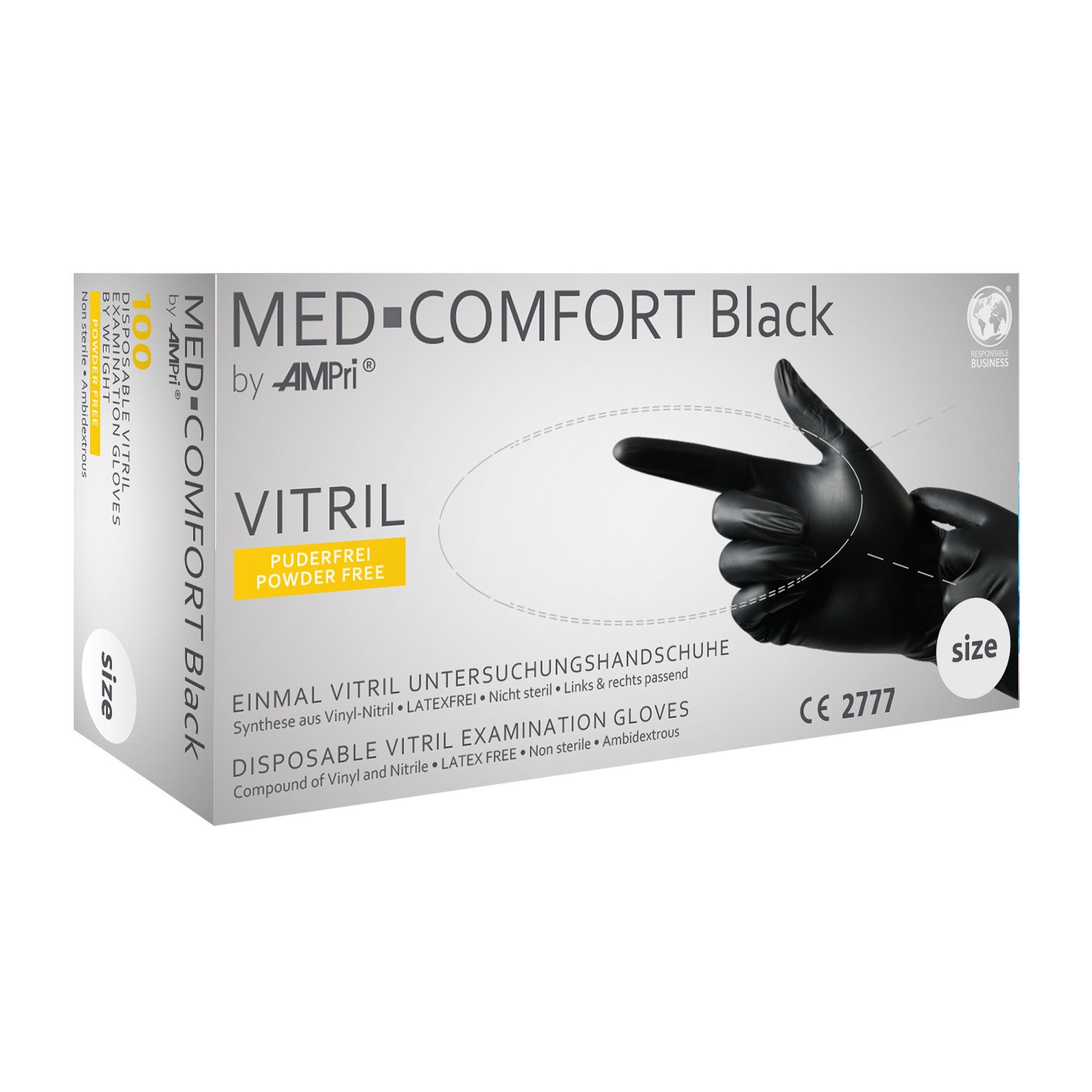 AMPri Einweghandschuhe MED-Comfort Vitril - Vinyl-Nitril-Untersuchungshandschuh (100-St)