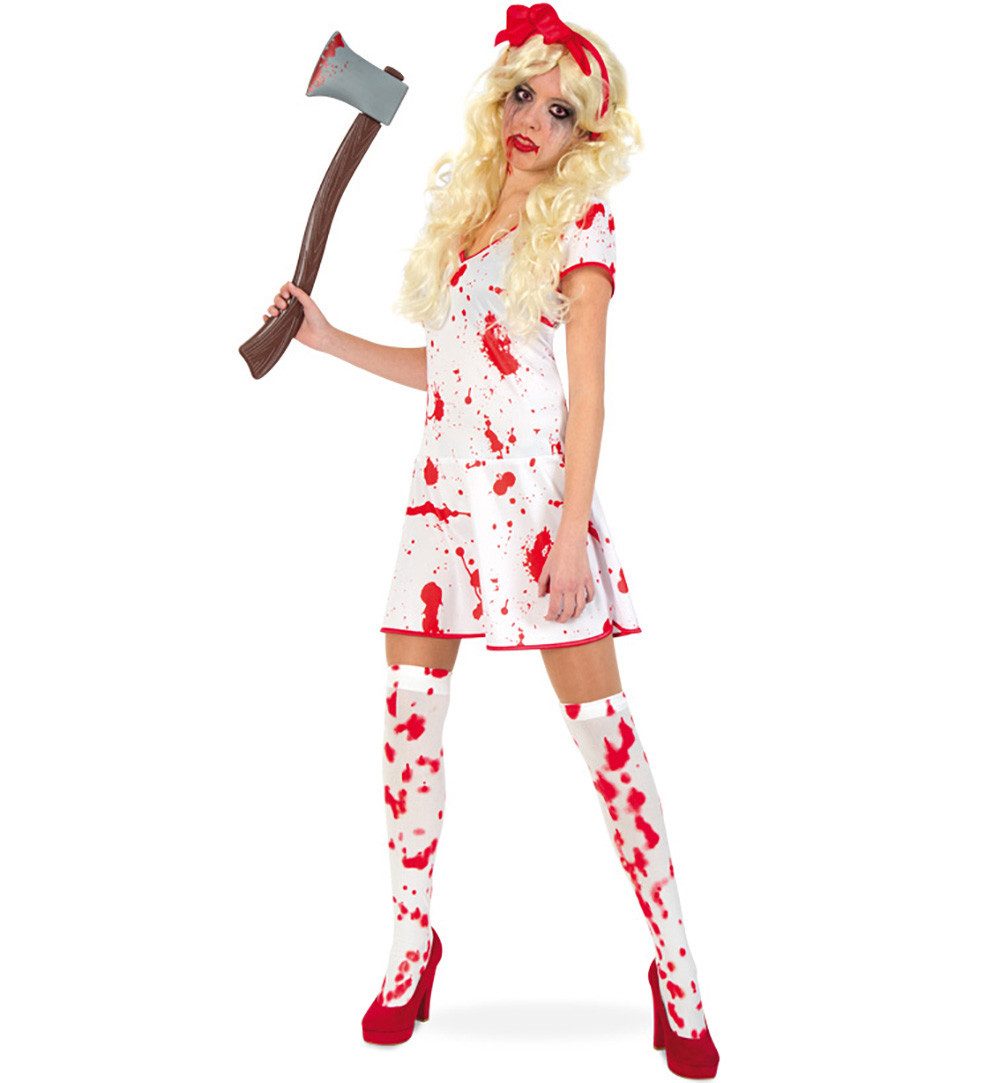 Fries Zombie-Kostüm Blut Horror Zombie Krankenschwester Kleid Halloween Karneval