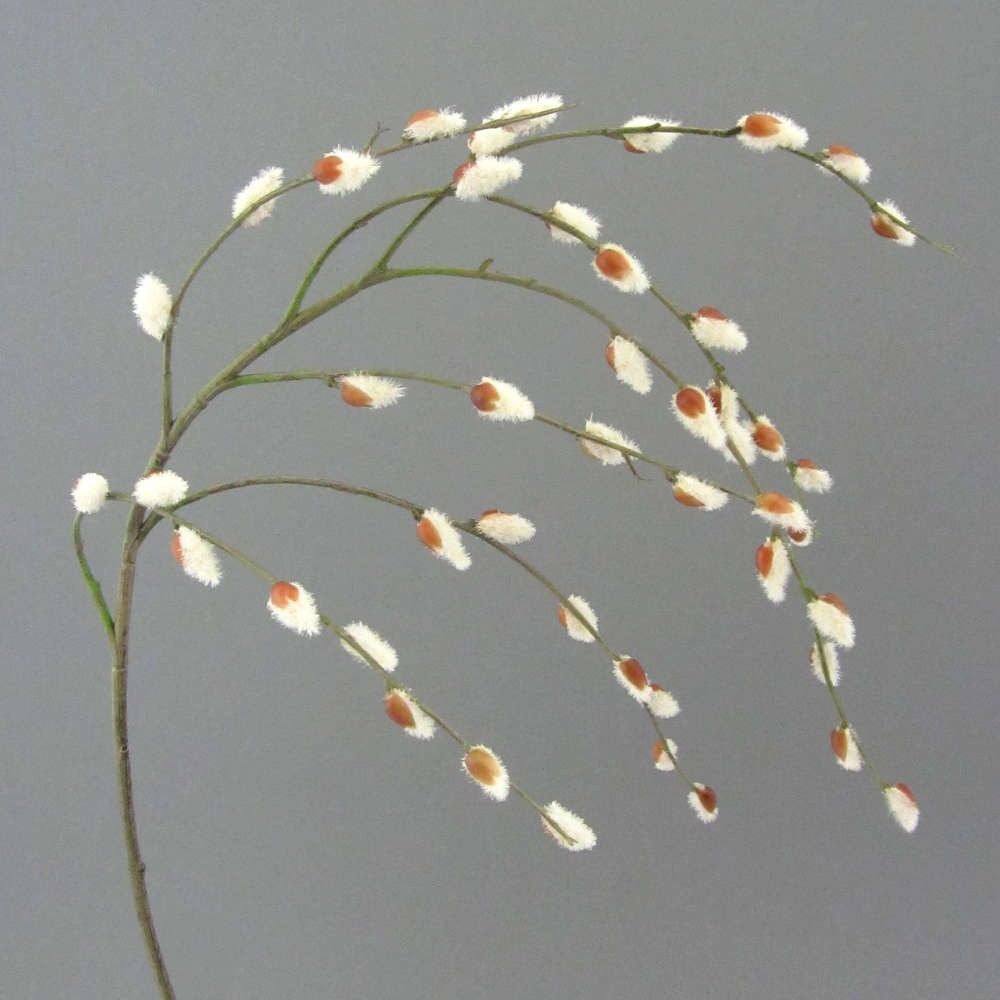 Kunstzweig Künstliche WEIDENKÄTZCHEN ca 84cm. Palmkätzchen-Zweig.