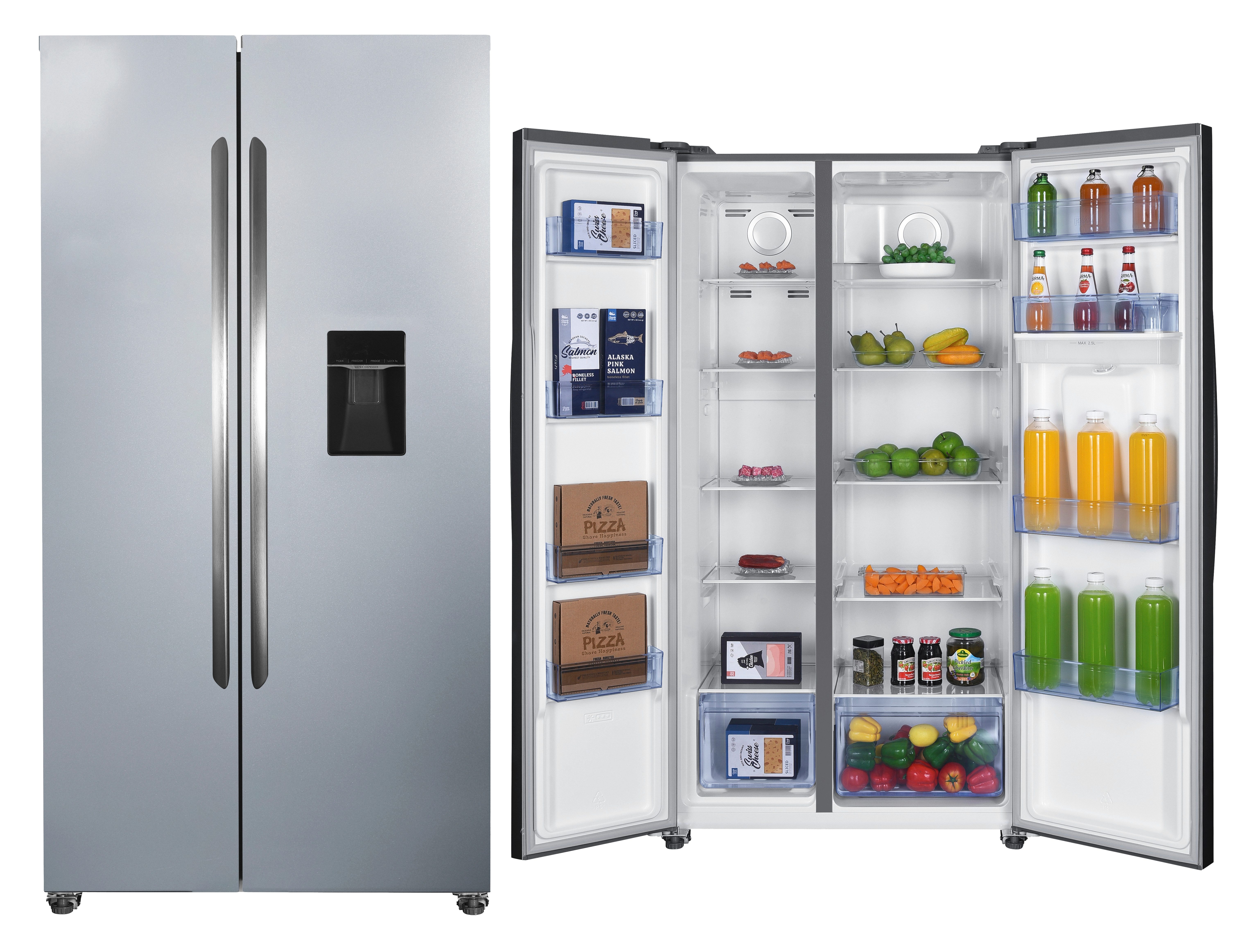 PKM Side-by-Side KS6.12D, 177.00 cm hoch, 91.00 cm breit, NoFrost, Holiday-Modus, Display & Touch Control, Wassertank