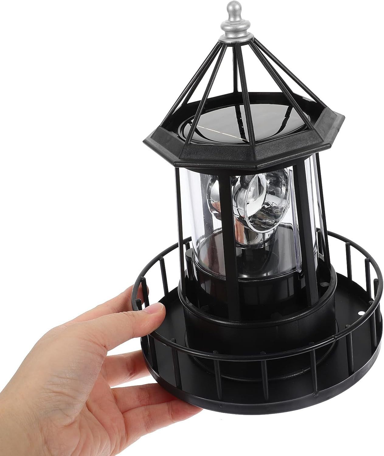 FELIXLEO LED Solarleuchte Solar Leuchtturm Außenlampe LED rotierend wetterfest Gartendeko