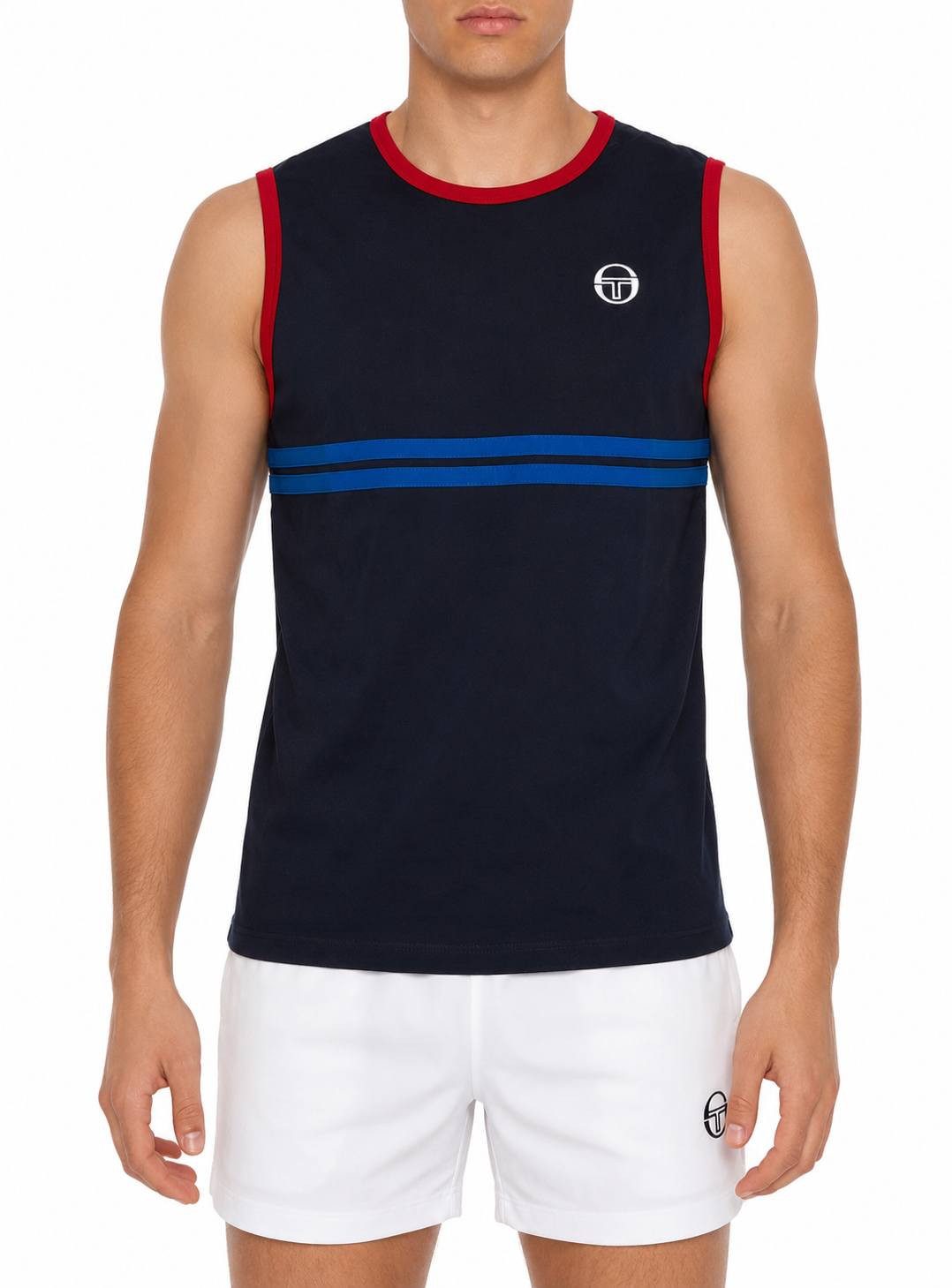 Sergio Tacchini Muskelshirt T-Shirt Sergio Tacchini Dallas (1-tlg) Mit Kontraststreifen