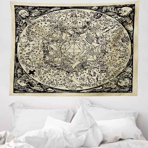 Wandteppich aus Weiches Mikrofaser Stoff Für das Wohn und Schlafzimmer, Abakuhaus, rechteckig, Astrologie Karte