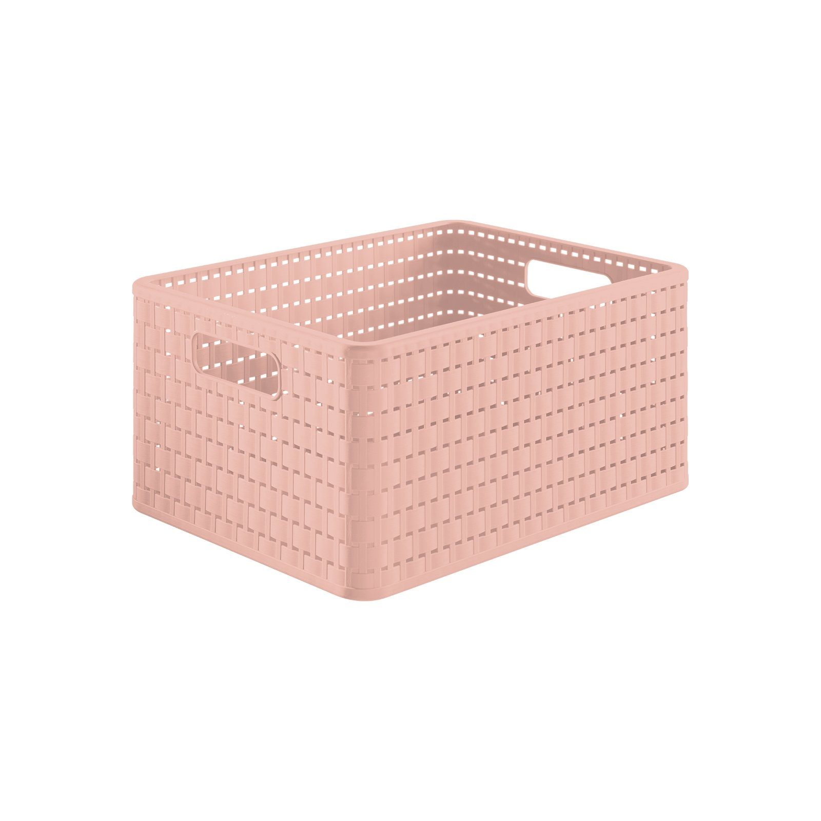 ROTHO Aufbewahrungsbox Country pink ged. in Aufbewahrungskiste BPA-frei Linnea (PP) Rattan-Optik, Kunststoff 18l