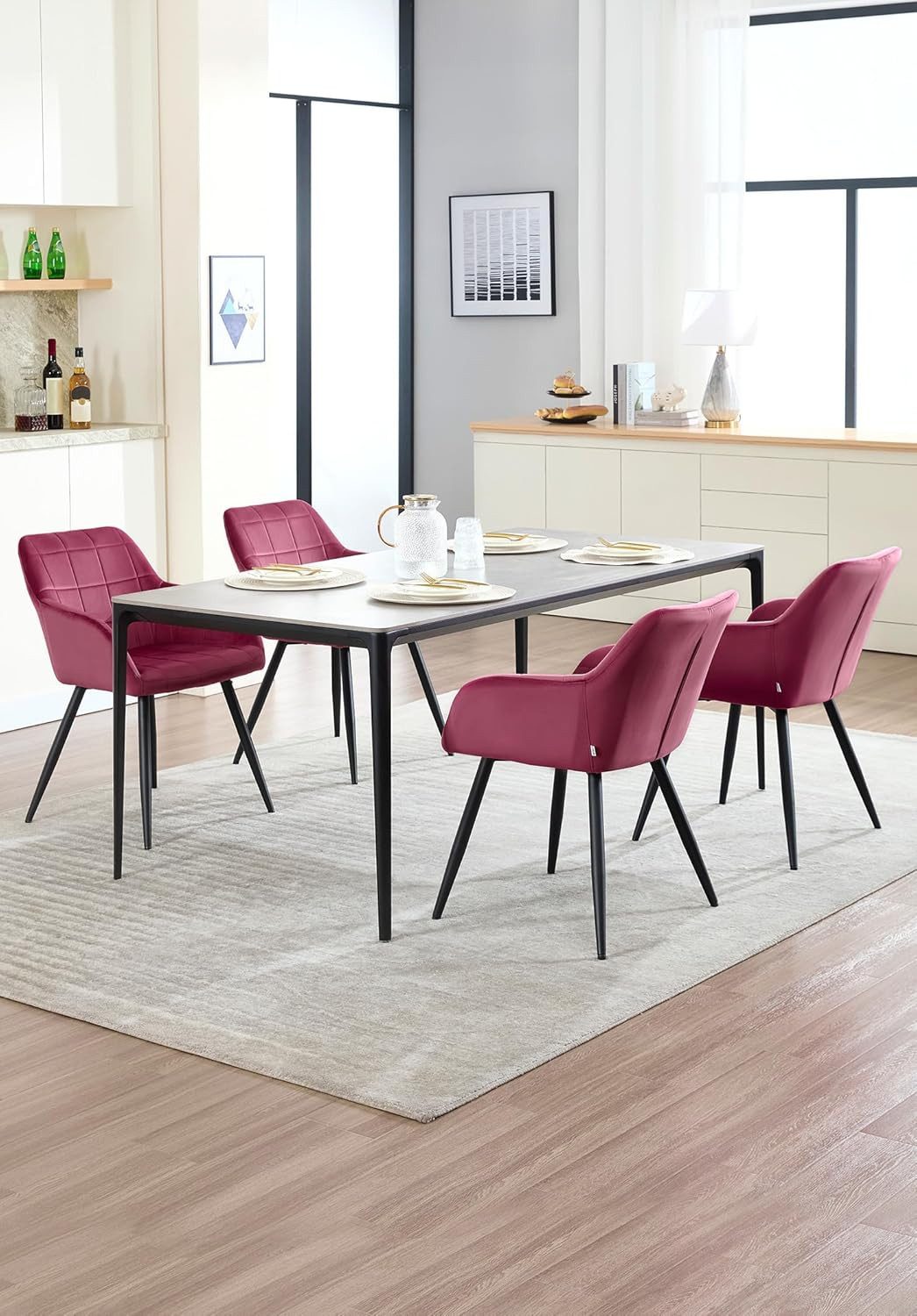 Woltu Esszimmerstuhl (1 St), Polsterstuhl mit Armlehne, Metallbeine günstig online kaufen