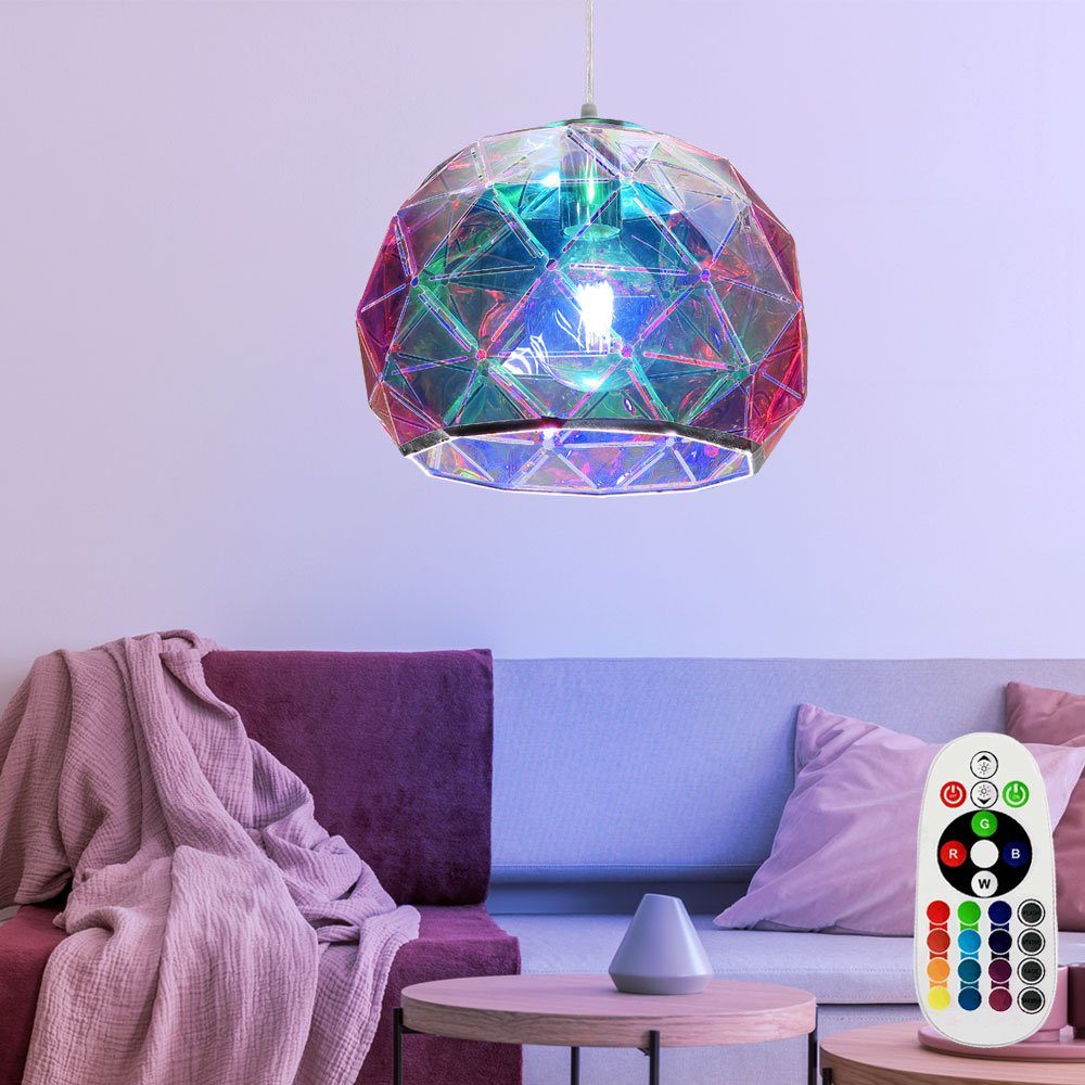 LED Glas Hänge Leuchte RGB Fernbedienung Wohn Zimmer Decken Hänge Lampe dimmbar 