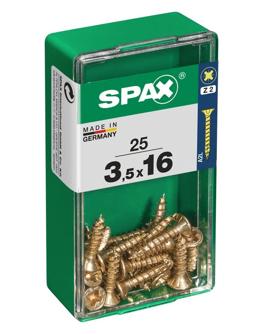 SPAX x PZ 3.5 - 16 Stk. mm Holzbauschraube Universalschrauben 2 Spax 25