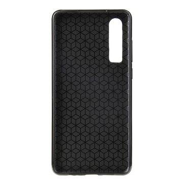 CoverKingz Handyhülle Huawei P30 Handy Hülle Silikon Cover Schutzhülle Case Carbonfarben, Carbon Look Brushed Design