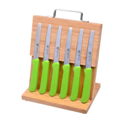 GRÄWE Messerblock Magnet-Messerhalter Bambus klein mit Brötchenmessern