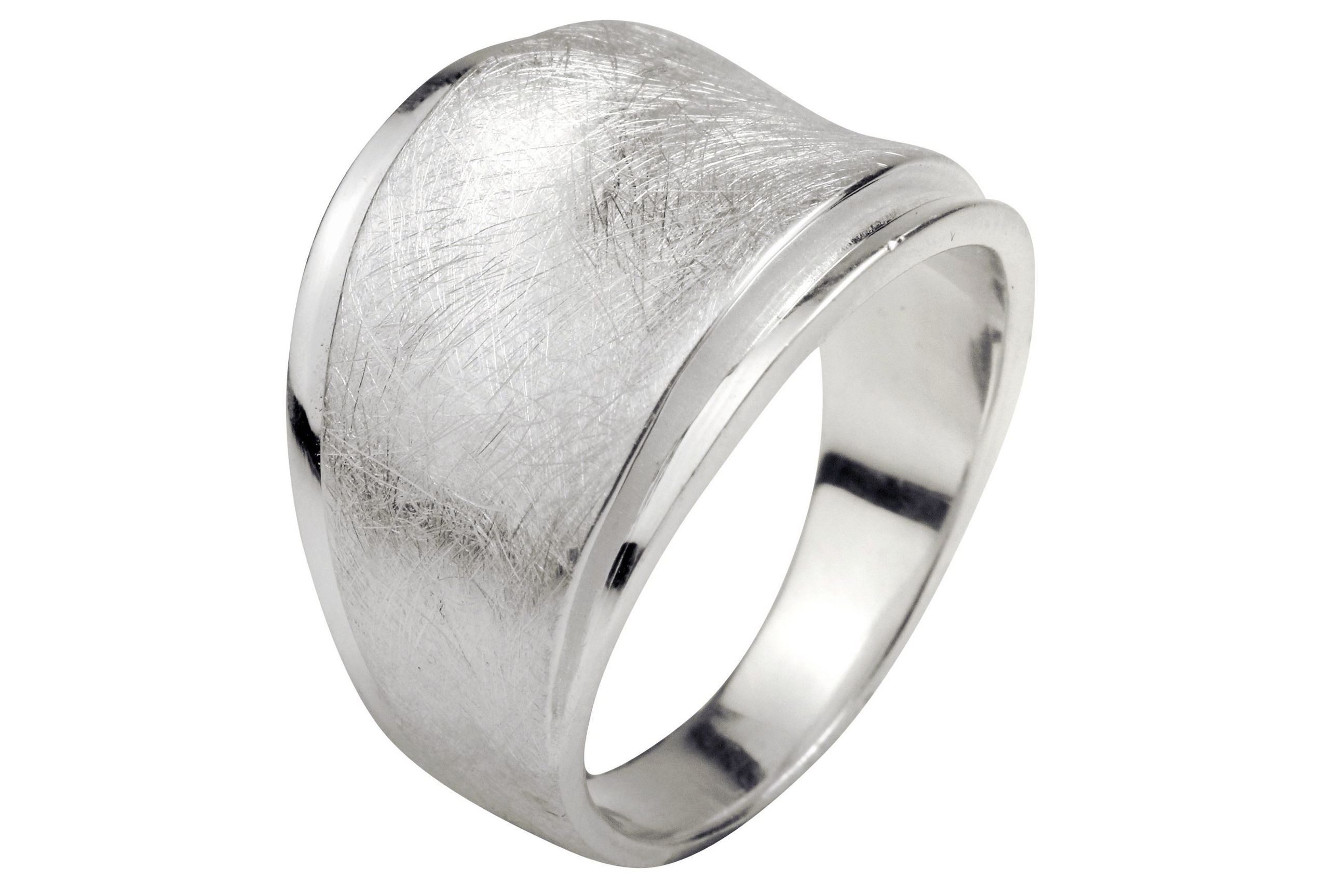 SILBERMOOS Silberring Attraktiv gestufter Bandring, 925 Sterling Silber