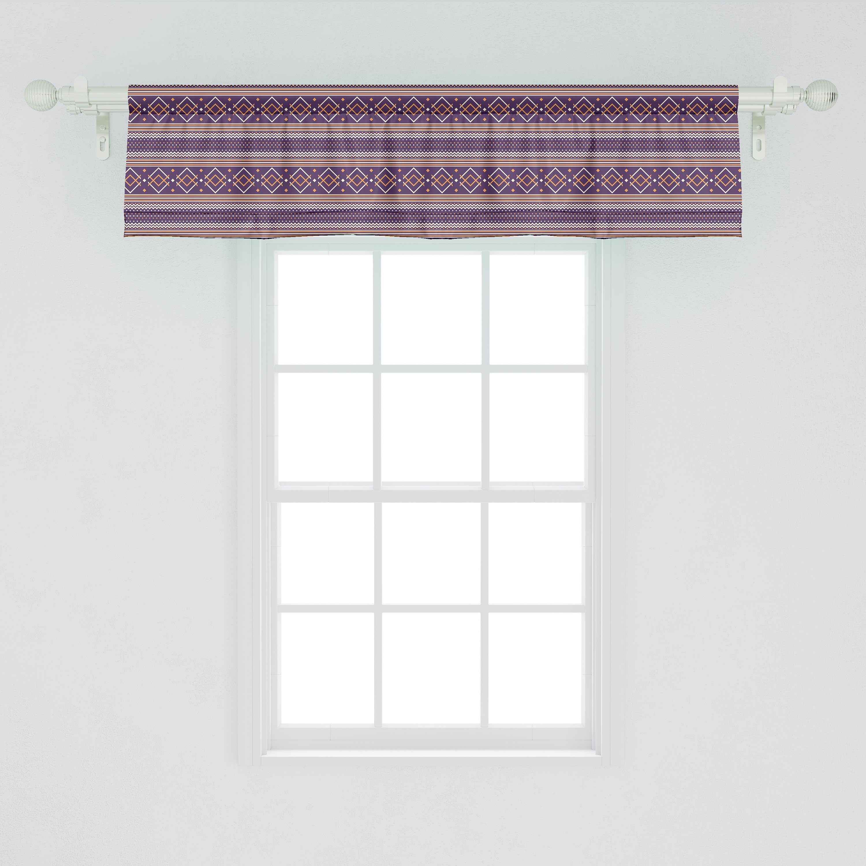 Schlafzimmer Volant Vorhang Abakuhaus, Zigzags Scheibengardine für Dekor V Geometrische mit Küche Formen Microfaser, Abstrakt Stangentasche,